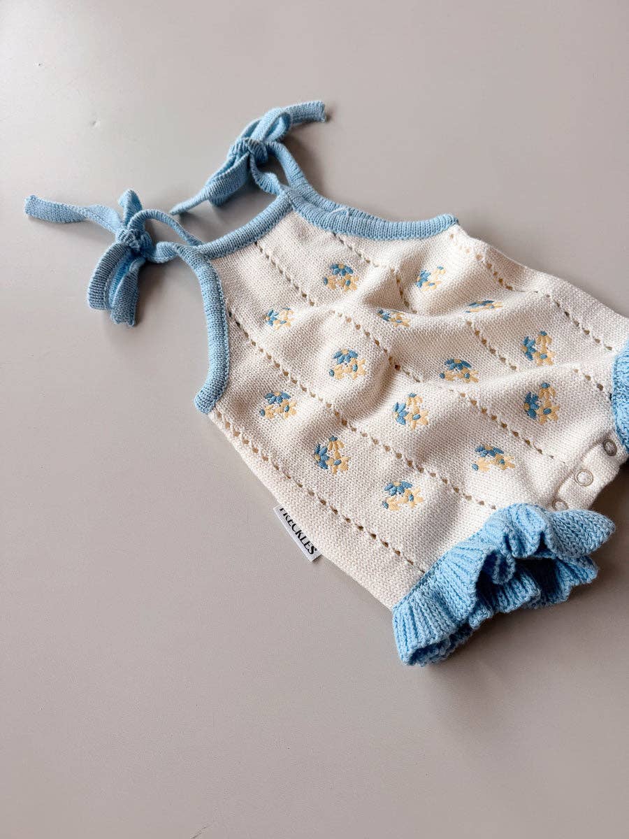 Freckles the Label - Bloom Pointelle Tie Romper Pansy