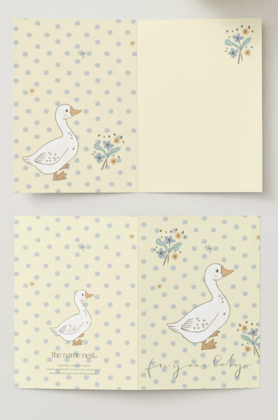 The Name Nest - French Goose Baby Card