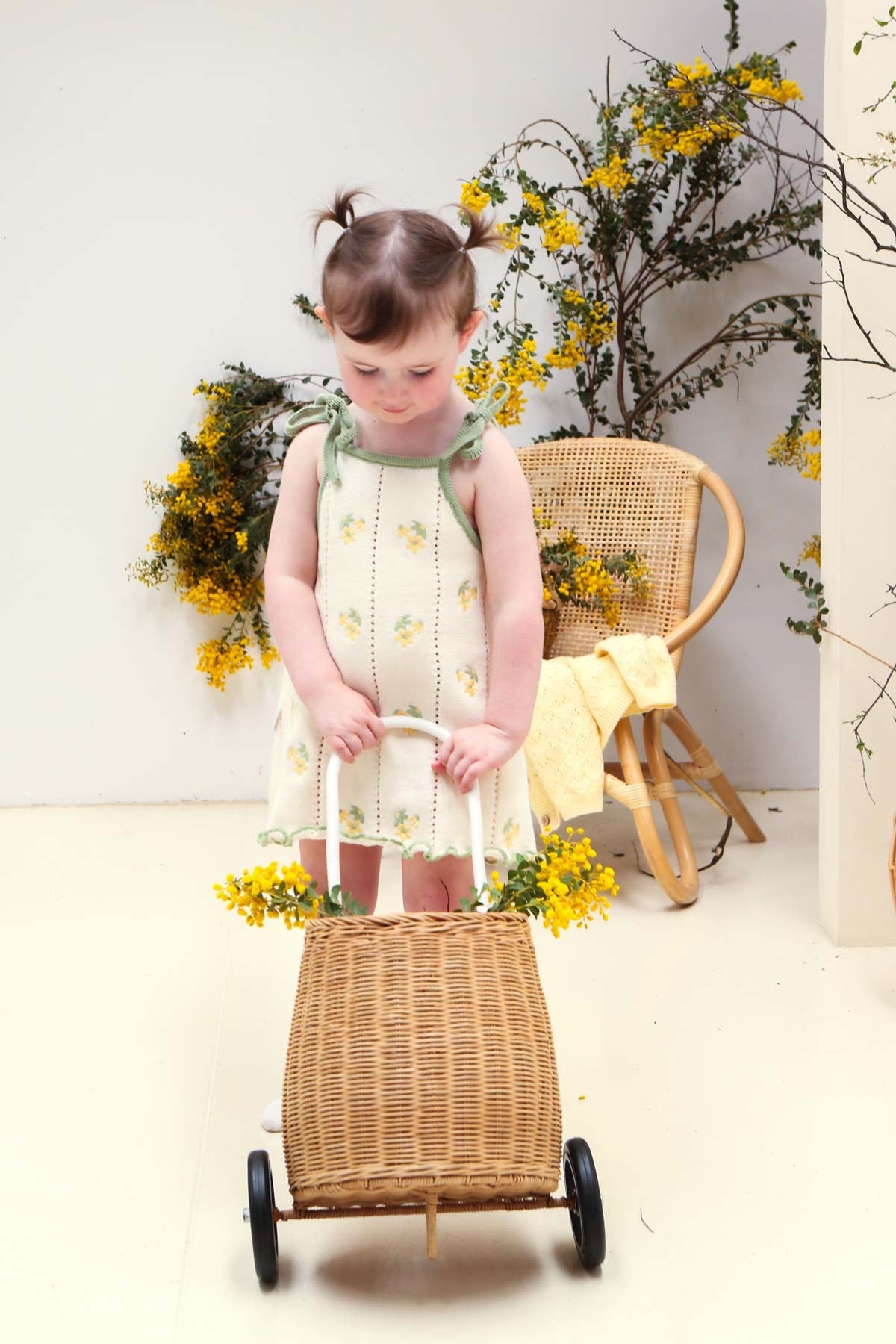 Freckles the Label Bloom Pointelle Tie Dress Snow/Sage