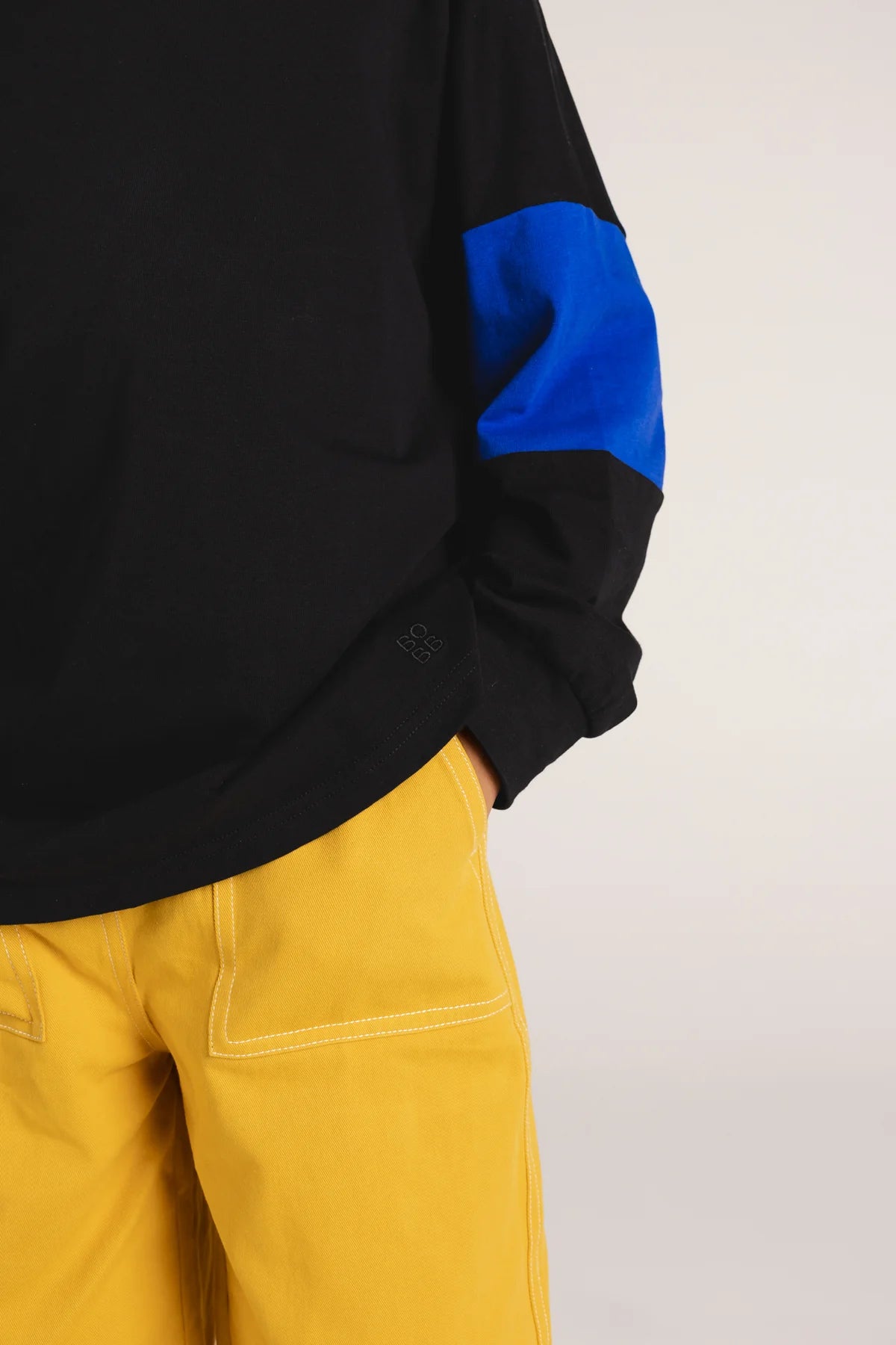 Bbobbie - Two Tone Long Sleeve Tee Black/Blue