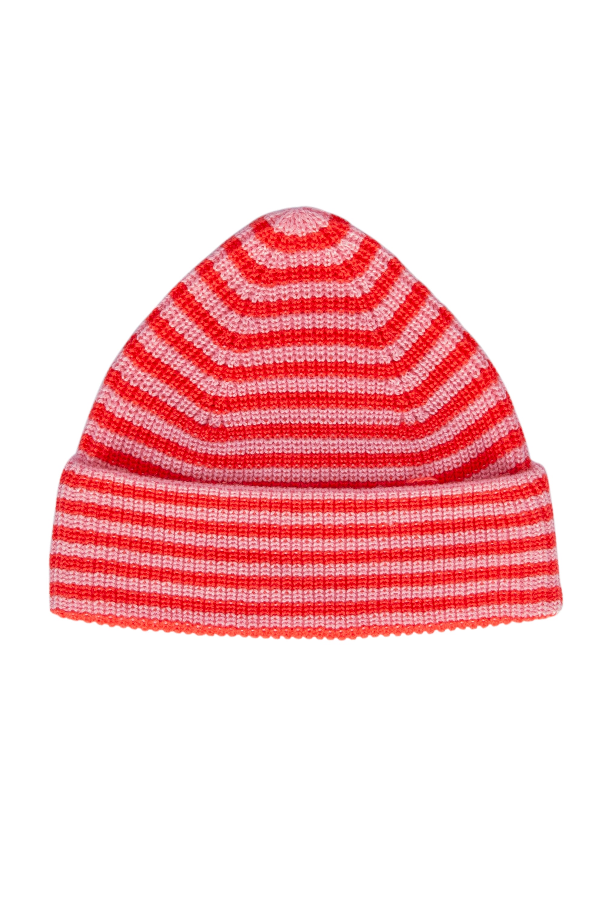 Acorn Kids - Berlin Merino Beanie Pink and Red Stripe