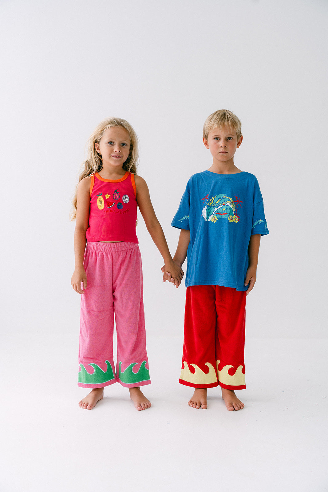 Spicy Dugong - Wave Party Pants Pink/Green