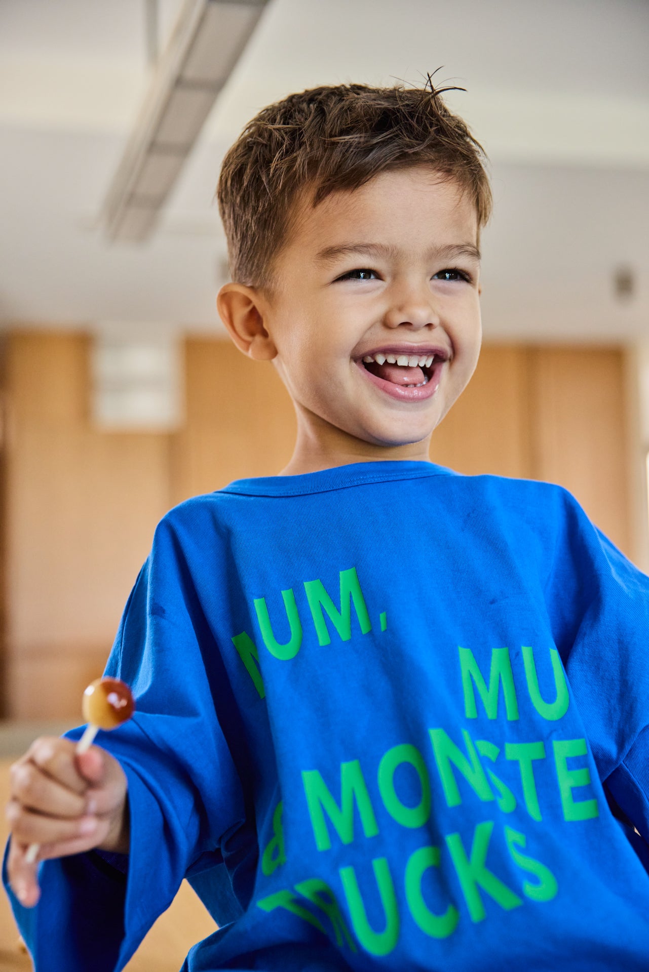 Bbobbie - MMM Tee Blue/Lime Green