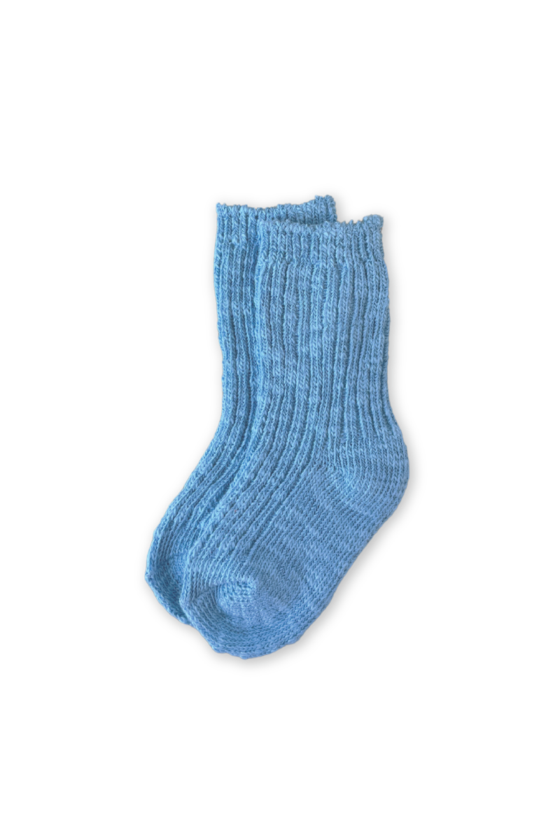 Grown - Cotton Slub Chunky Rib Socks Duck Egg