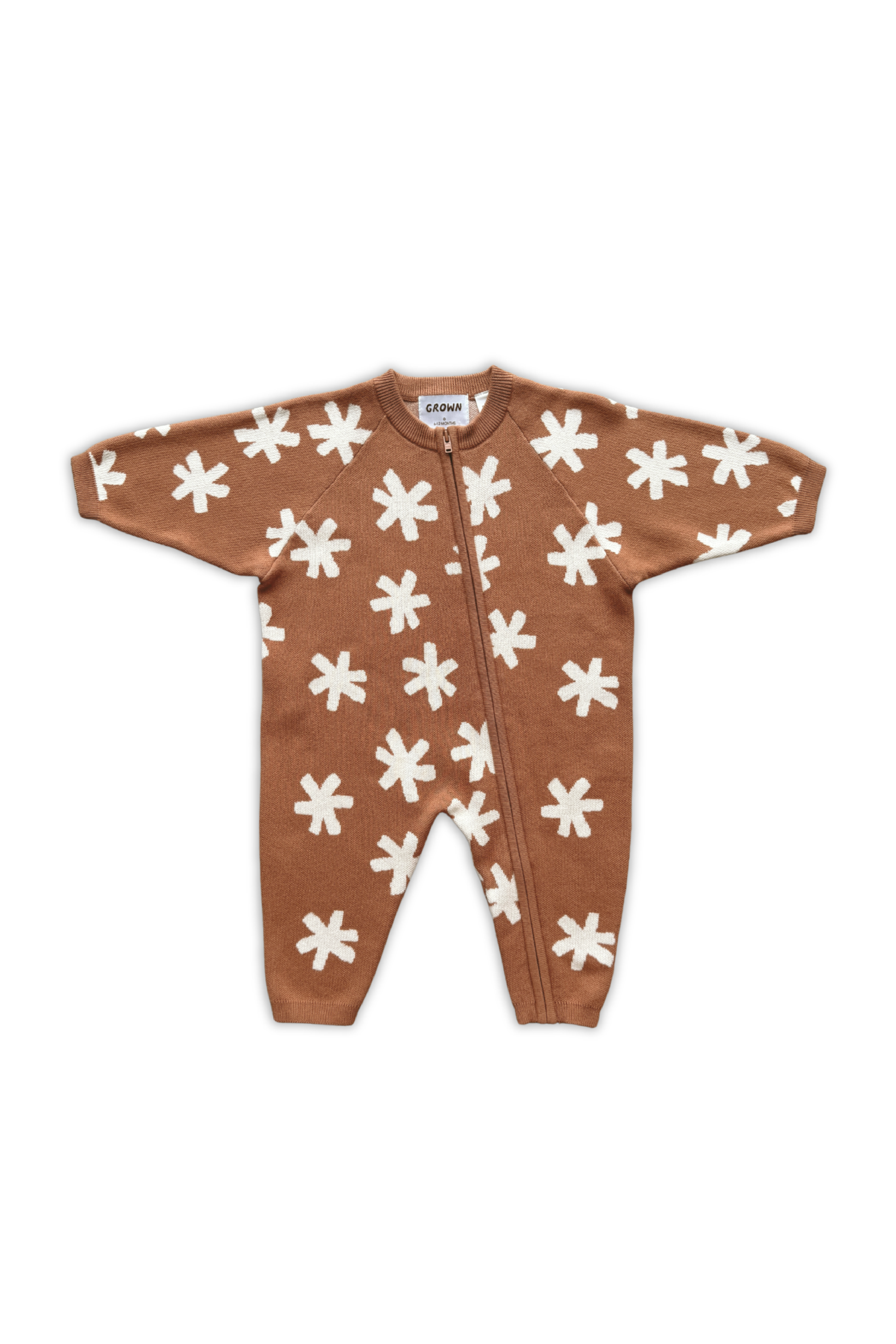 Grown - Organic Starlight Knit Zip Starsuit
