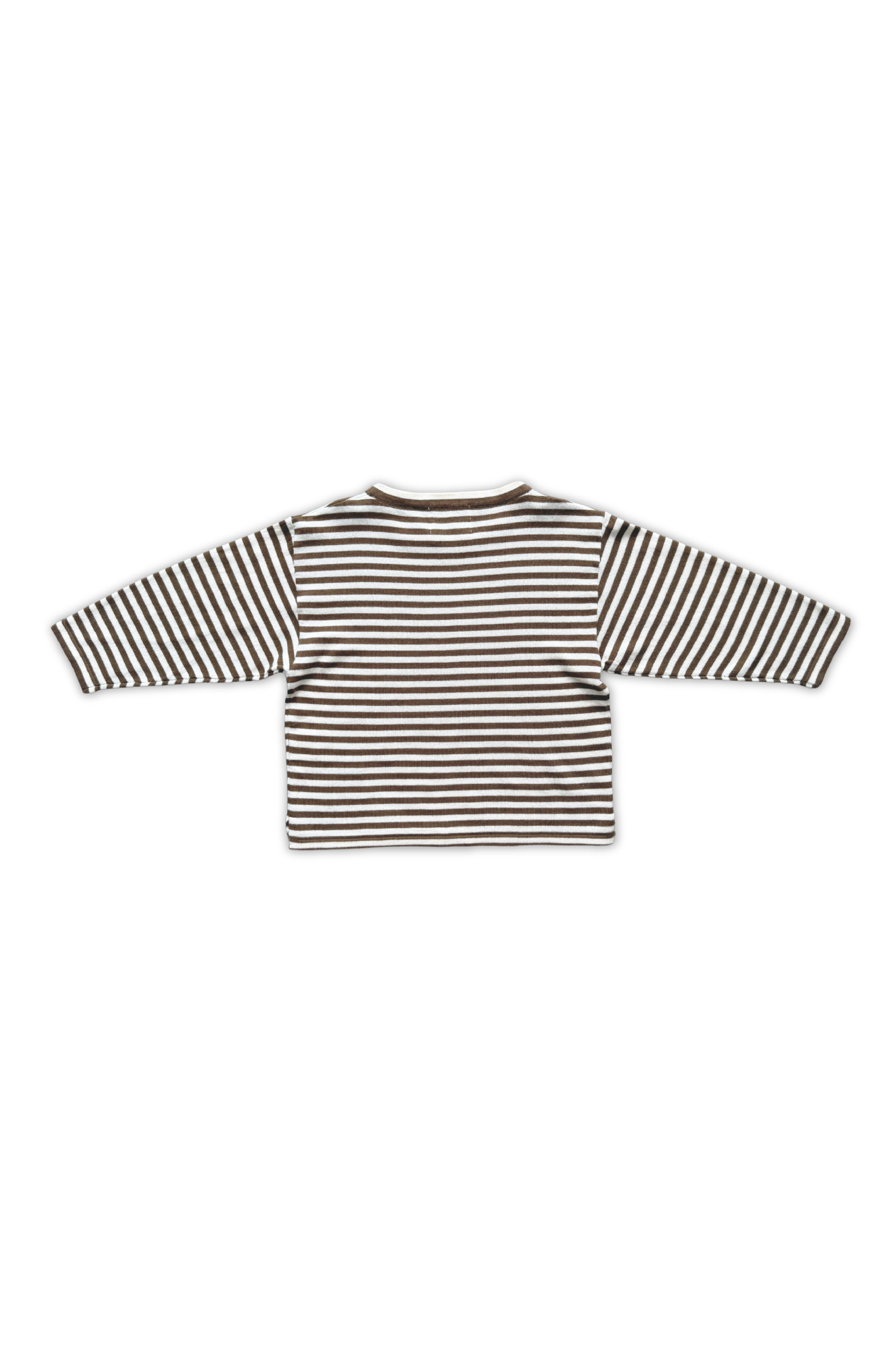 Grown - Organic Essential Stripe LS Knit Tee Espresso