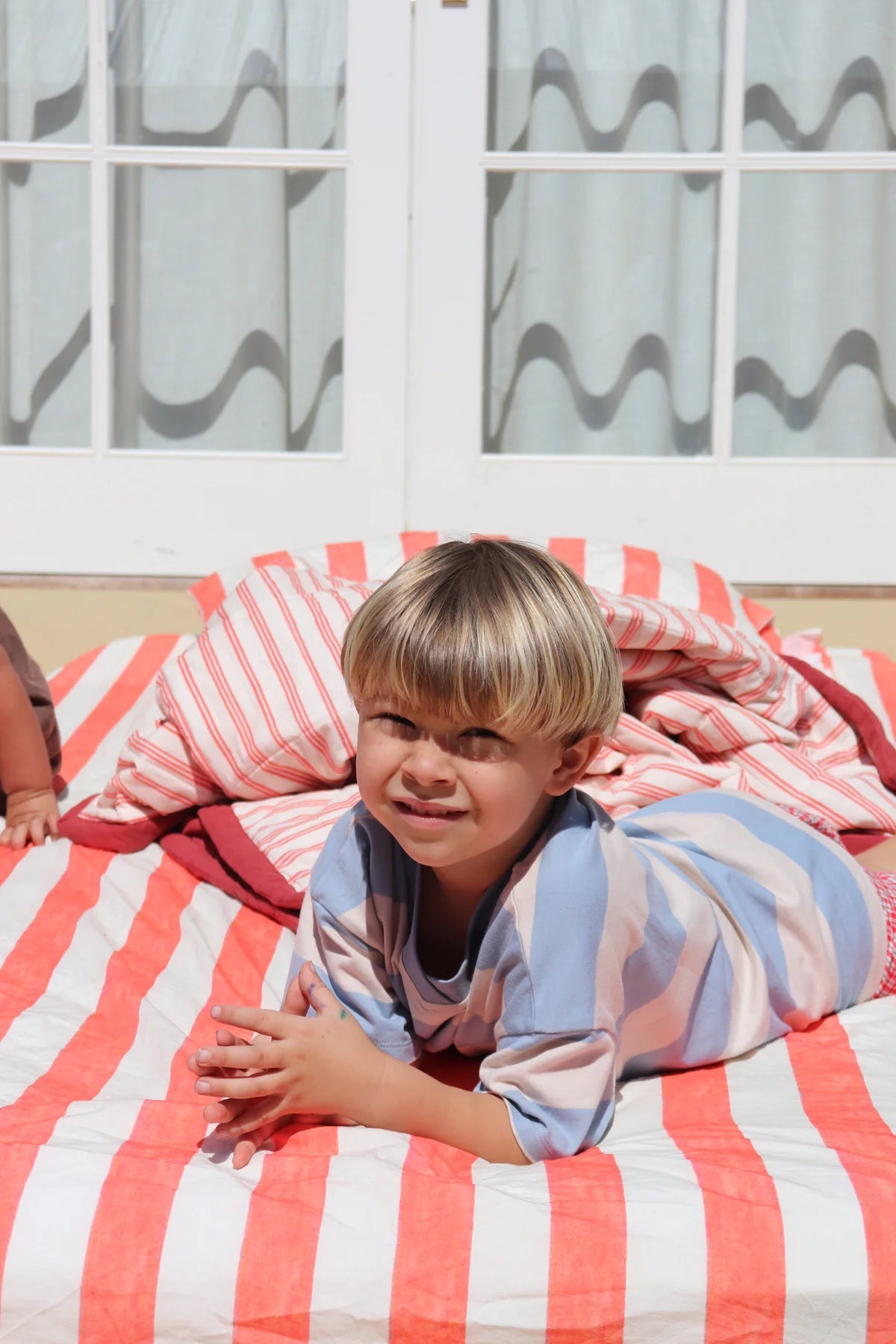 PRE-ORDER Play Linen - Cherry Stripe Sheet Set Single