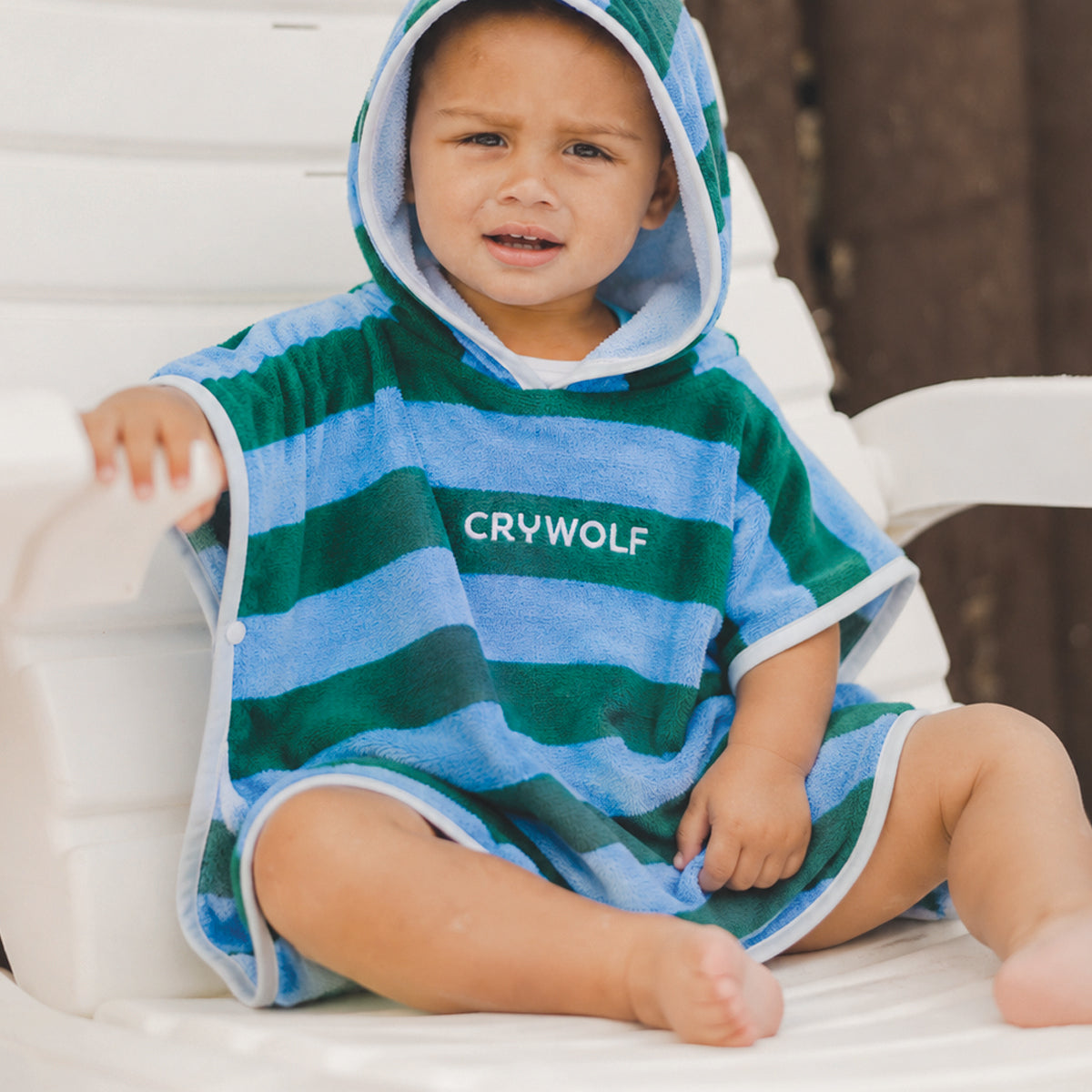 Crywolf - Baby Hooded Towel Deck Stripe