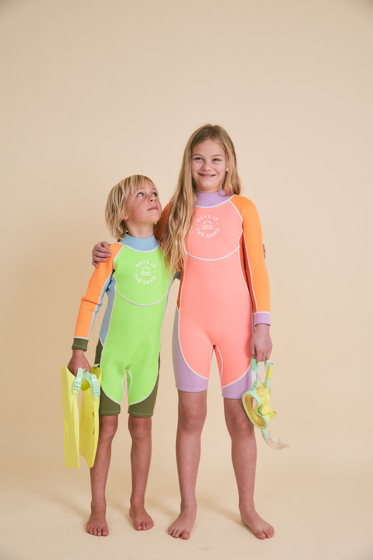 Days in the Sand Wild Lime springsuit detail
