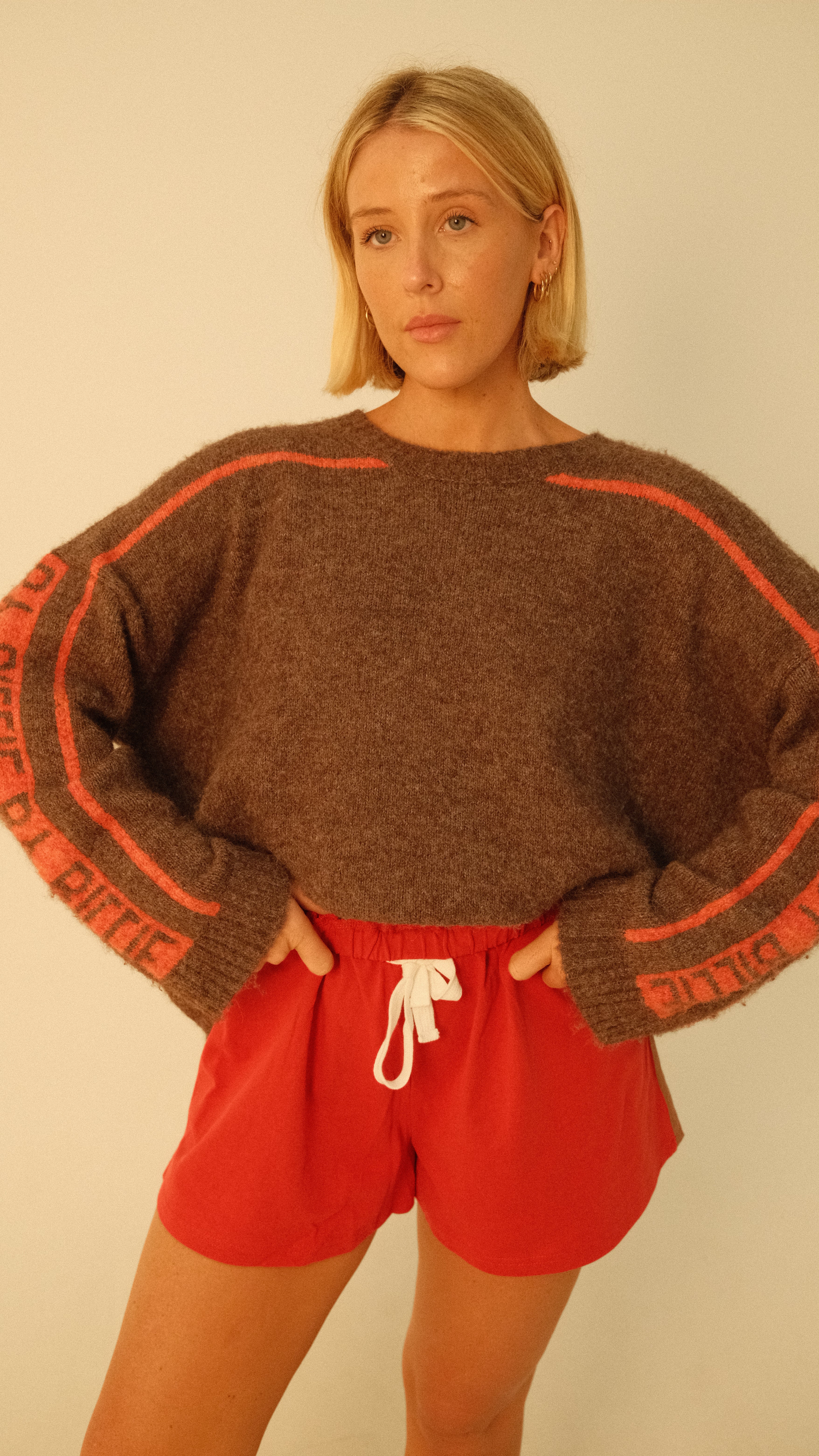 By Billie - By Billie Knit Brown/Cherry Tomato