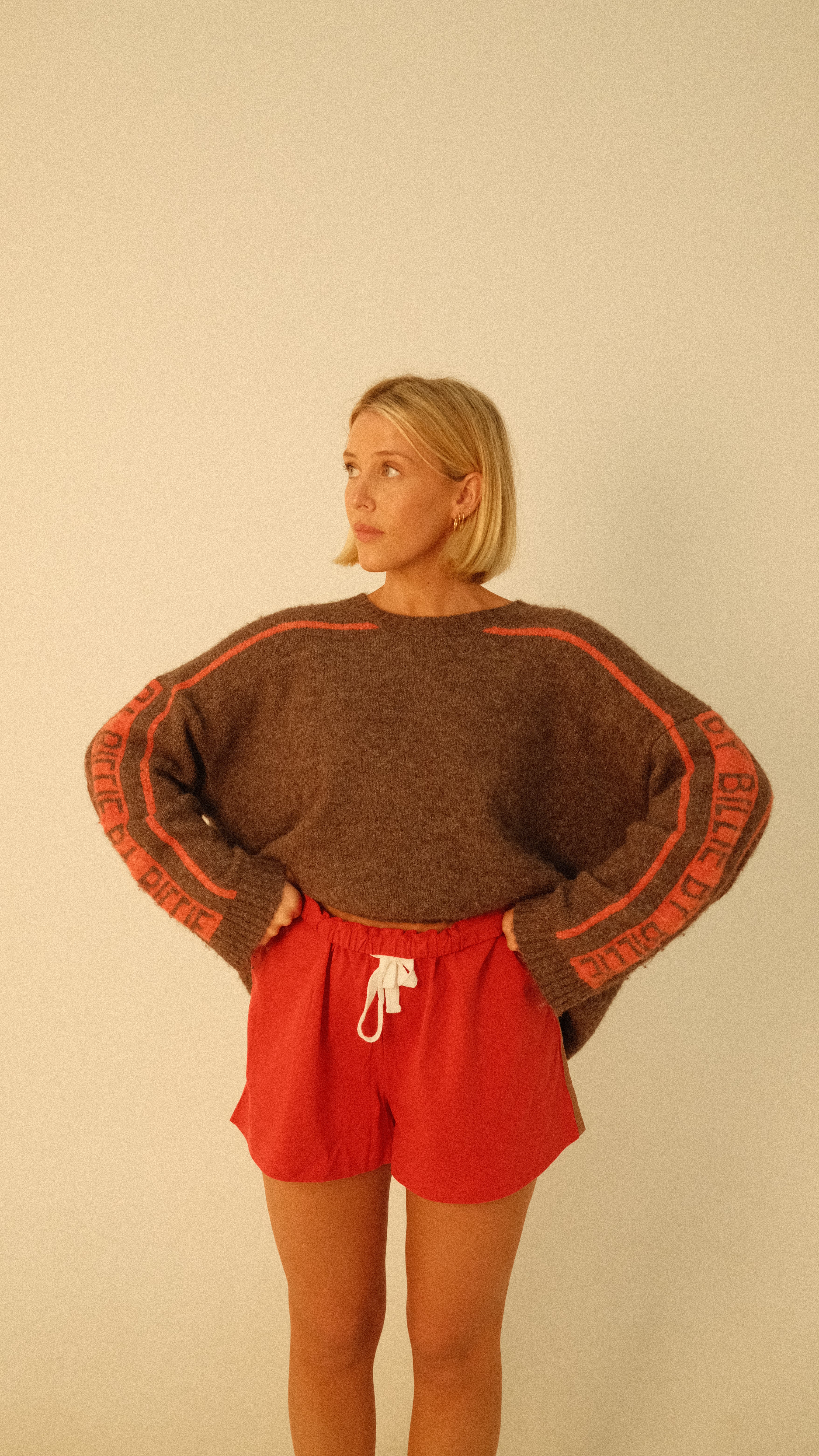 By Billie - By Billie Knit Brown/Cherry Tomato