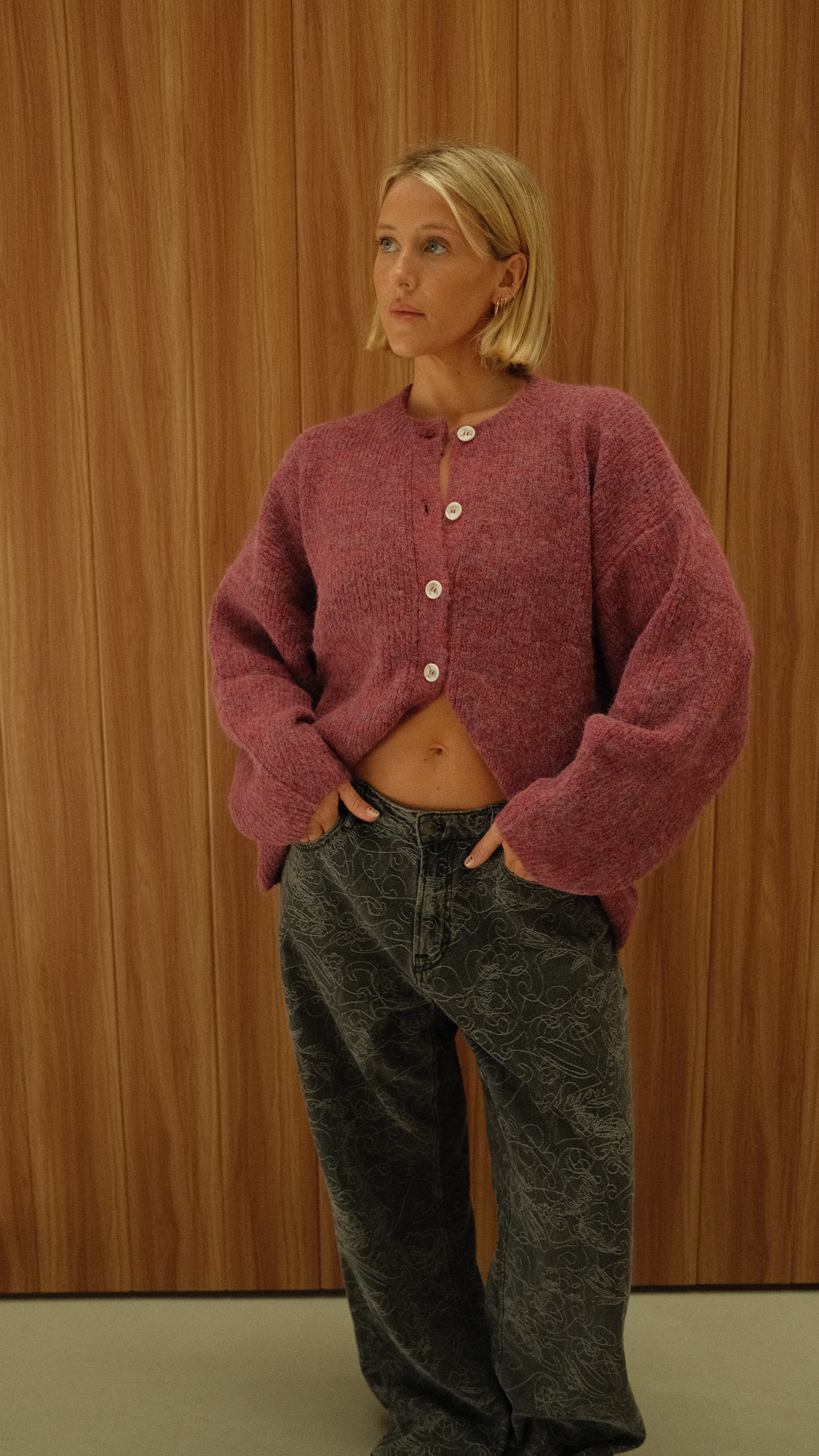 By Billie - Sienna Knit Cardigan Grape