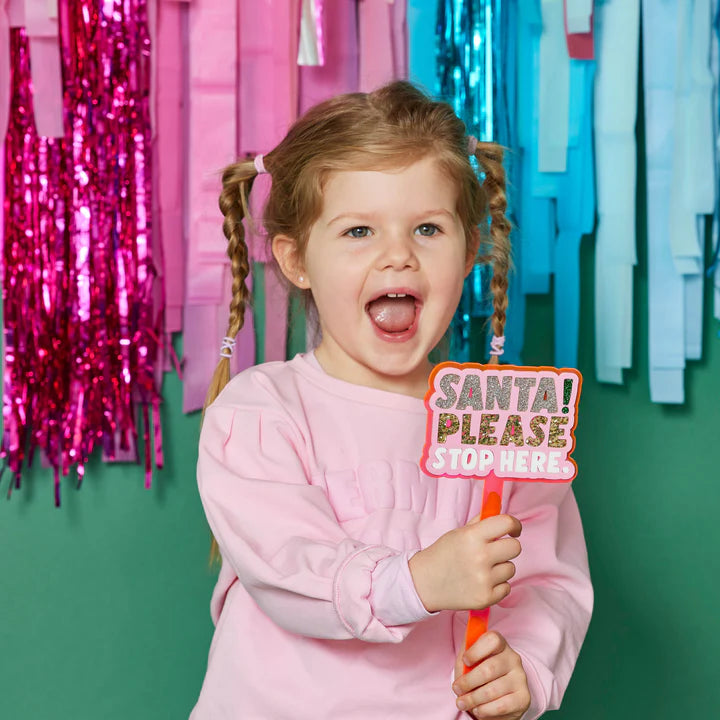 Hello Kit Co - Santa! Please Stop Here Pink Luxe Stake