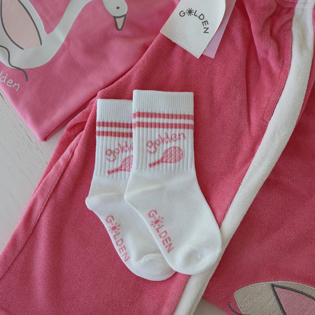 Golden Children ~ Retro Girl Socks Vanilla / Bubblegum