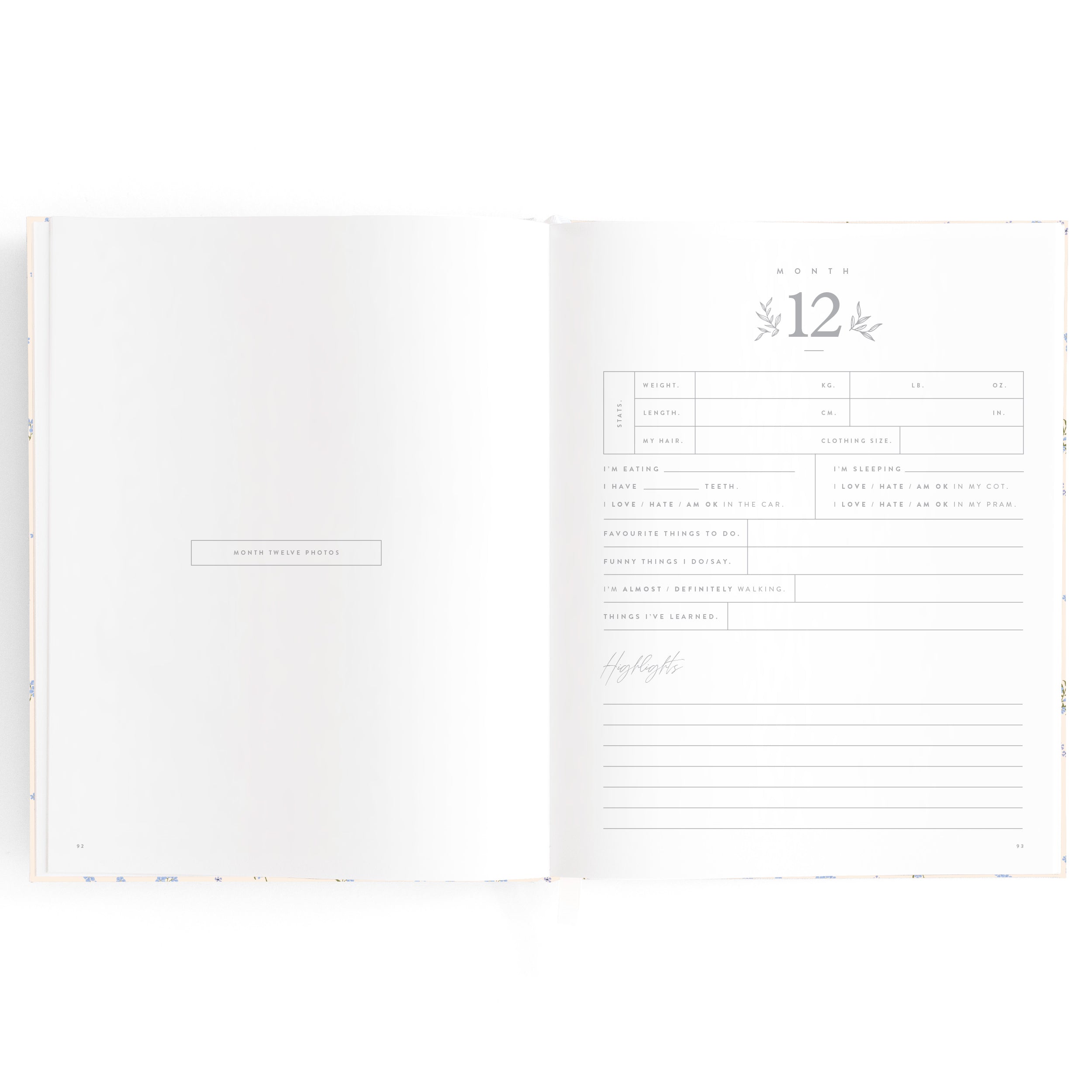 Fox & Fallow - Baby Book Forget-Me-Not