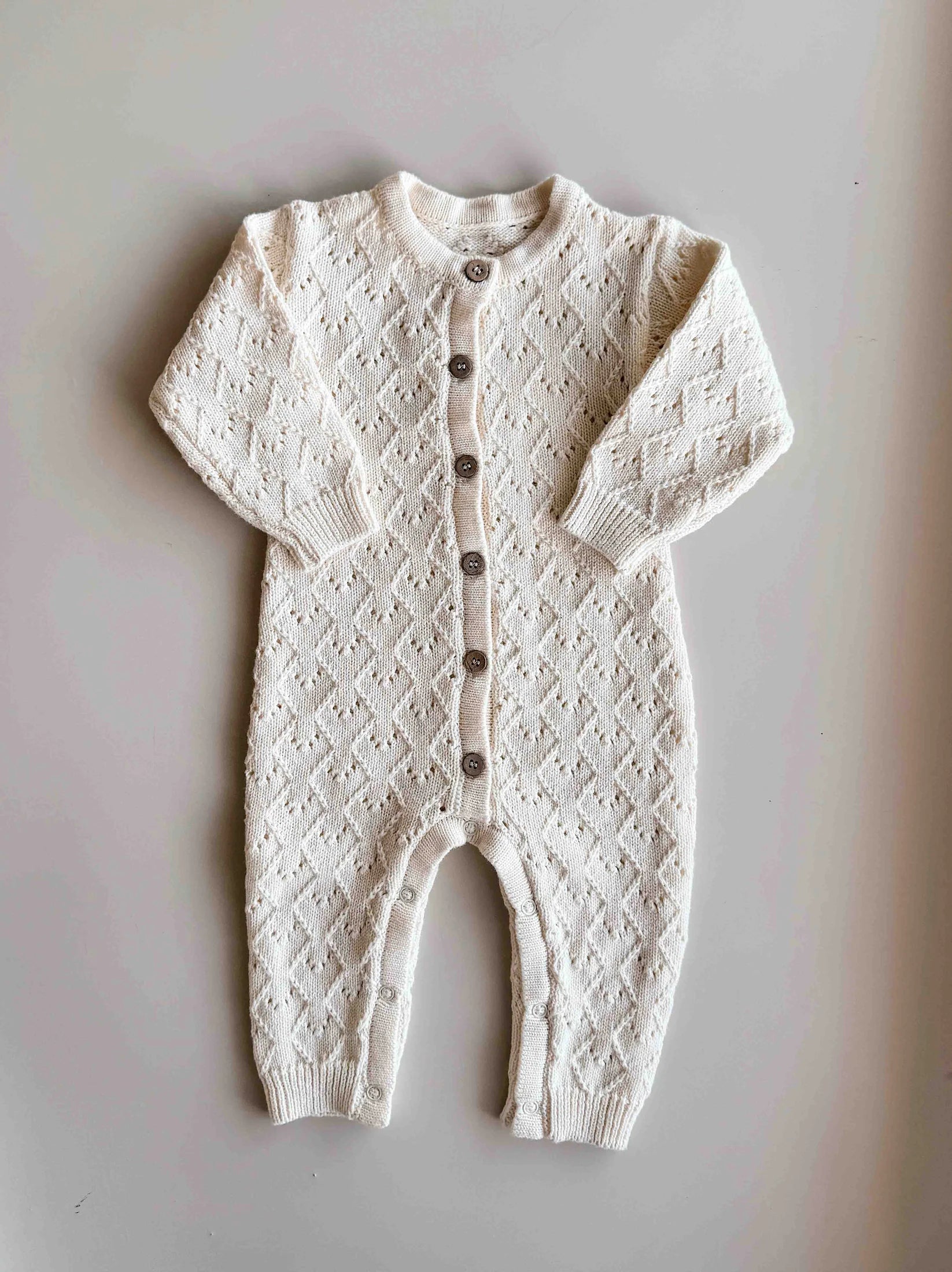 Freckles the Label - Mila Pointelle Full Romper Snow