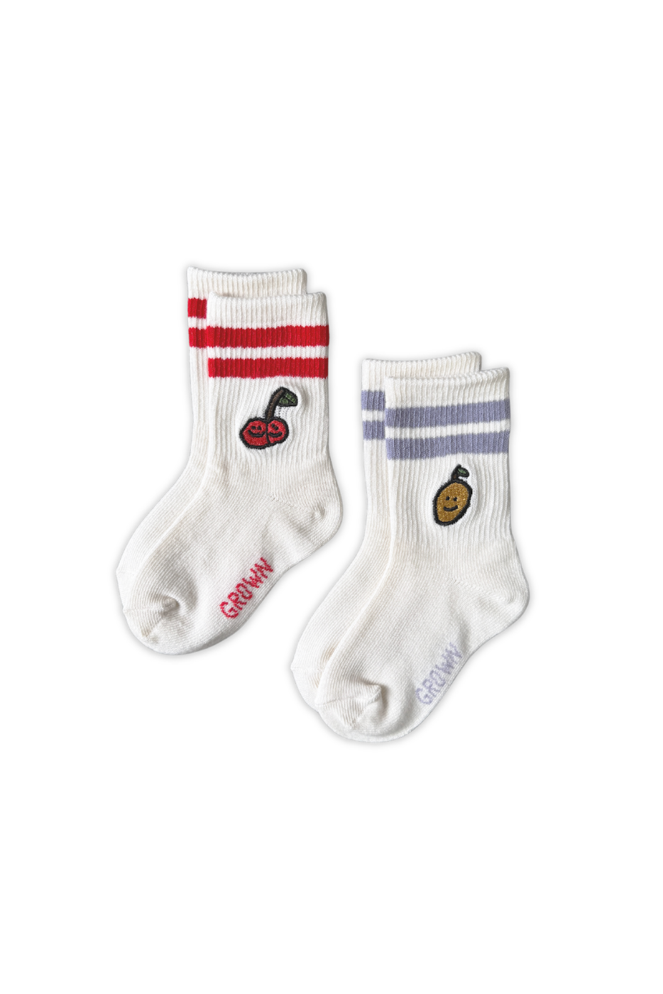 Grown - 2-Pack Fruit Salad Cotton Socks Milk