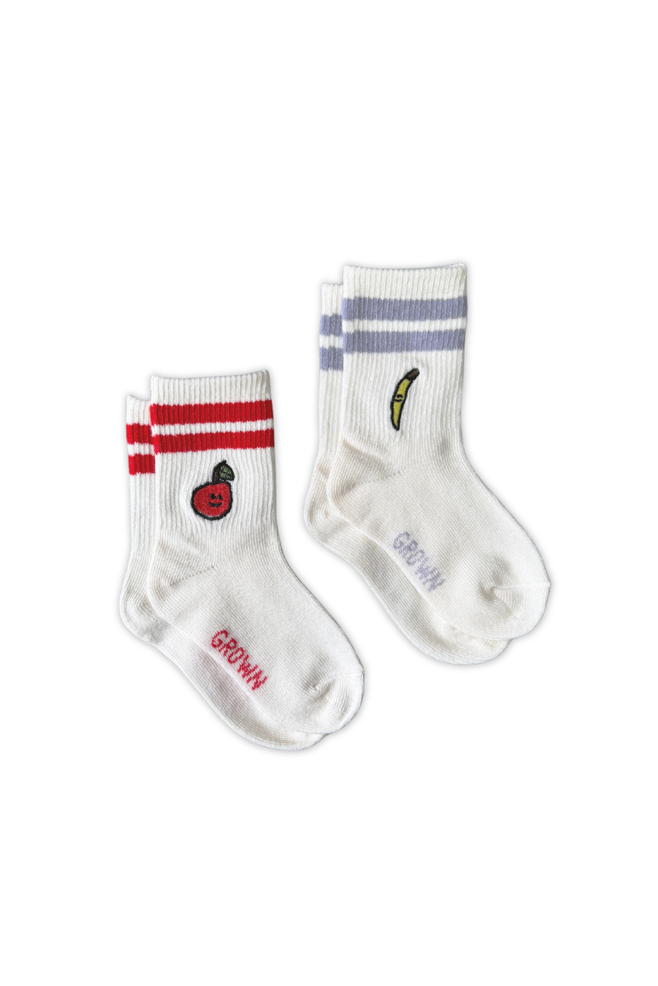 Grown - 2-Pack Fruit Salad Cotton Socks Milk