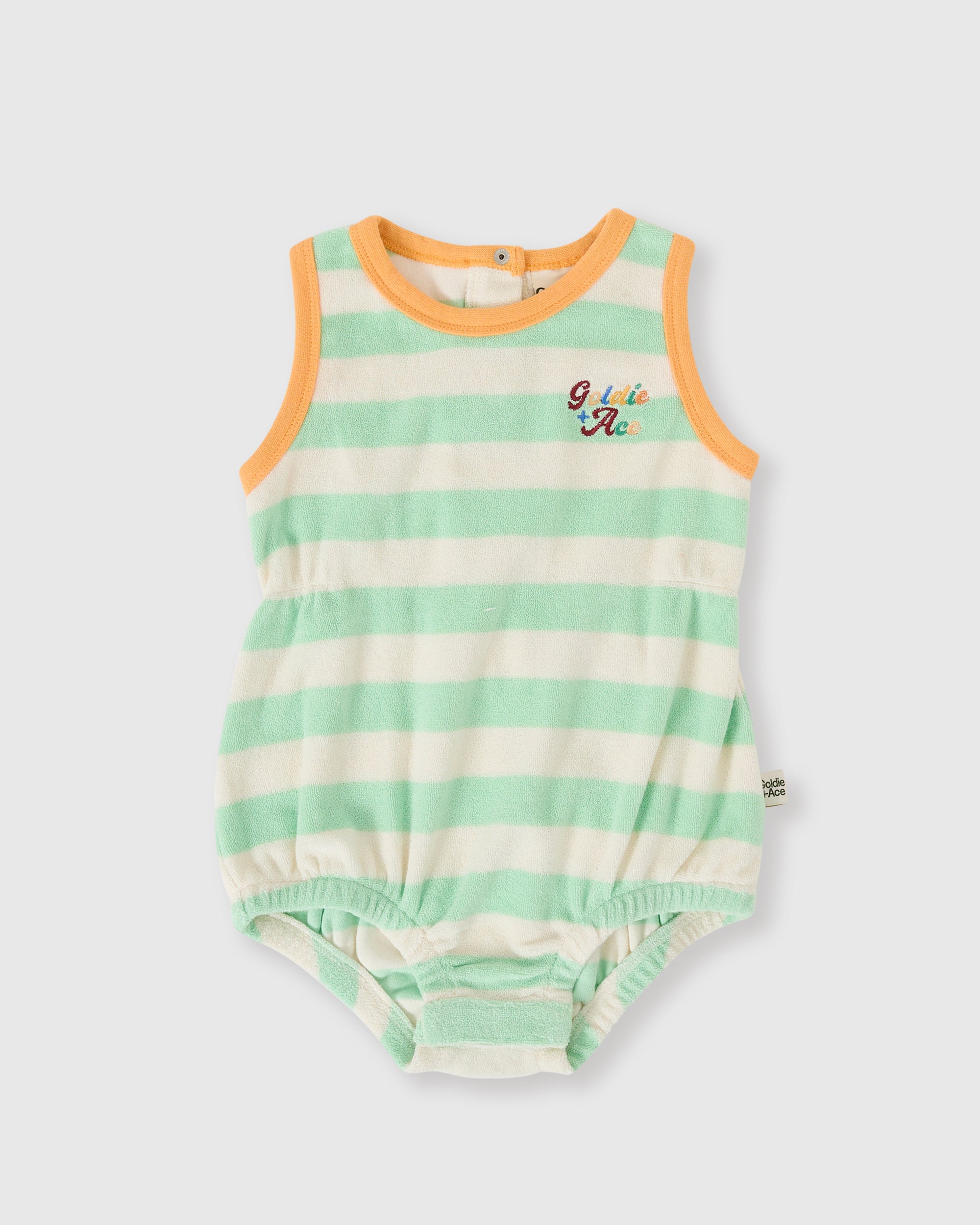 Goldie + Ace - Peas In A Pod Stripe Bubble Romper - Size 0-3M