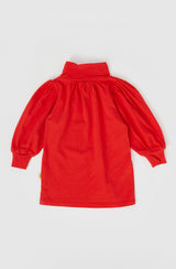 Sophia Puff Sleeve Embroidered Skivvy Apple Red