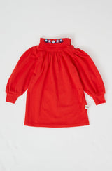 Sophia Puff Sleeve Embroidered Skivvy Apple Red