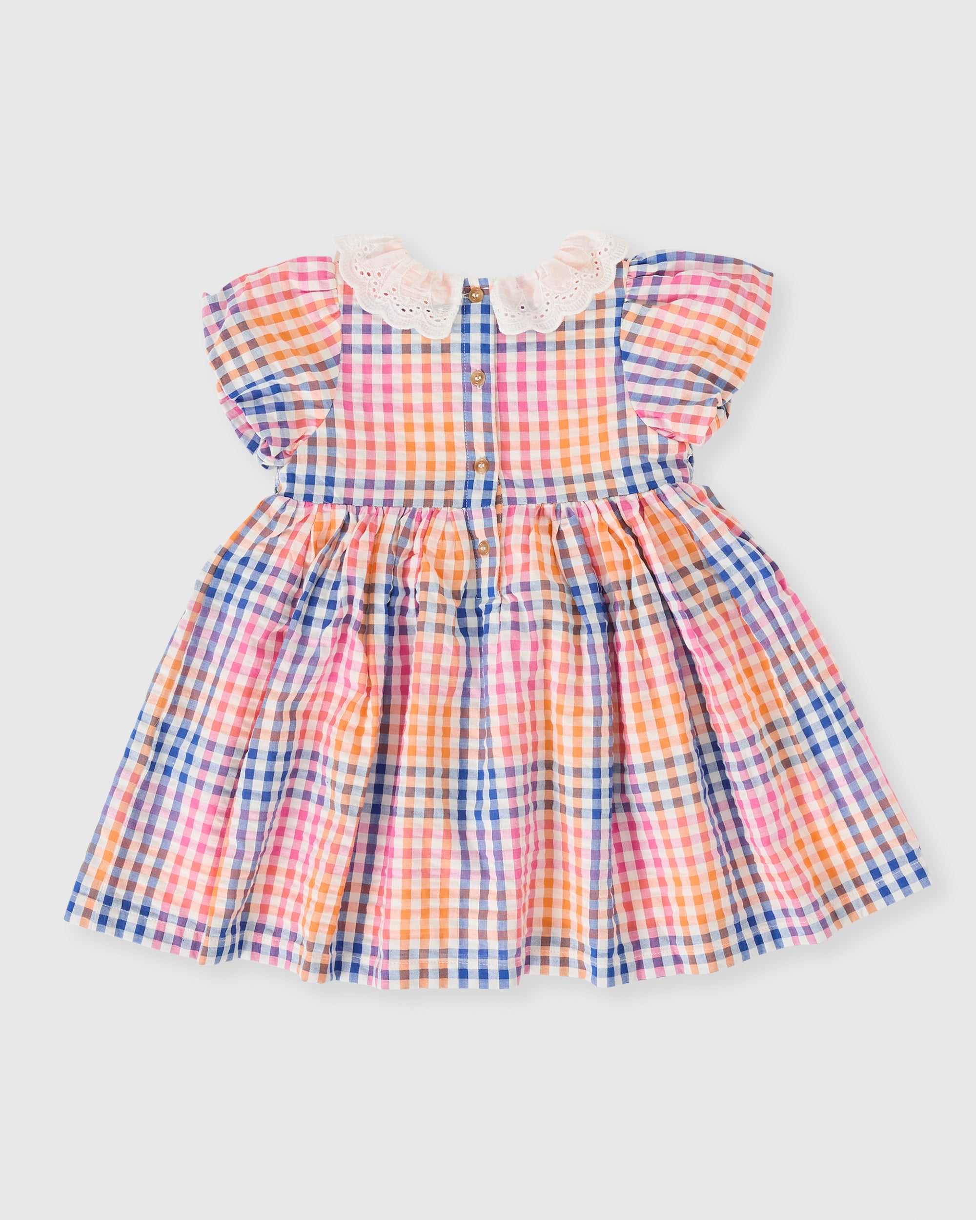 Goldie + Ace - Rainbow Gingham Flo Smocked Dress