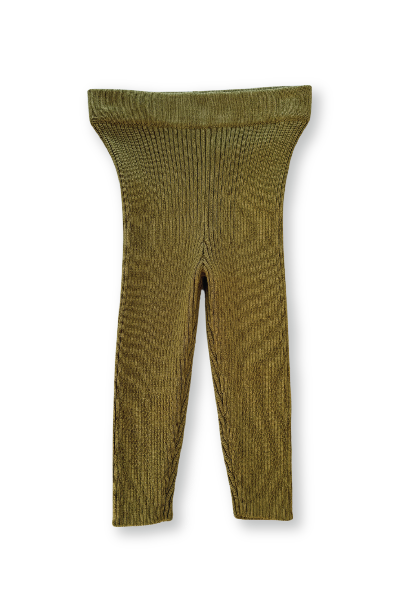 Grown - Organic Ribbed Essential Leggings Herb - Size 0000