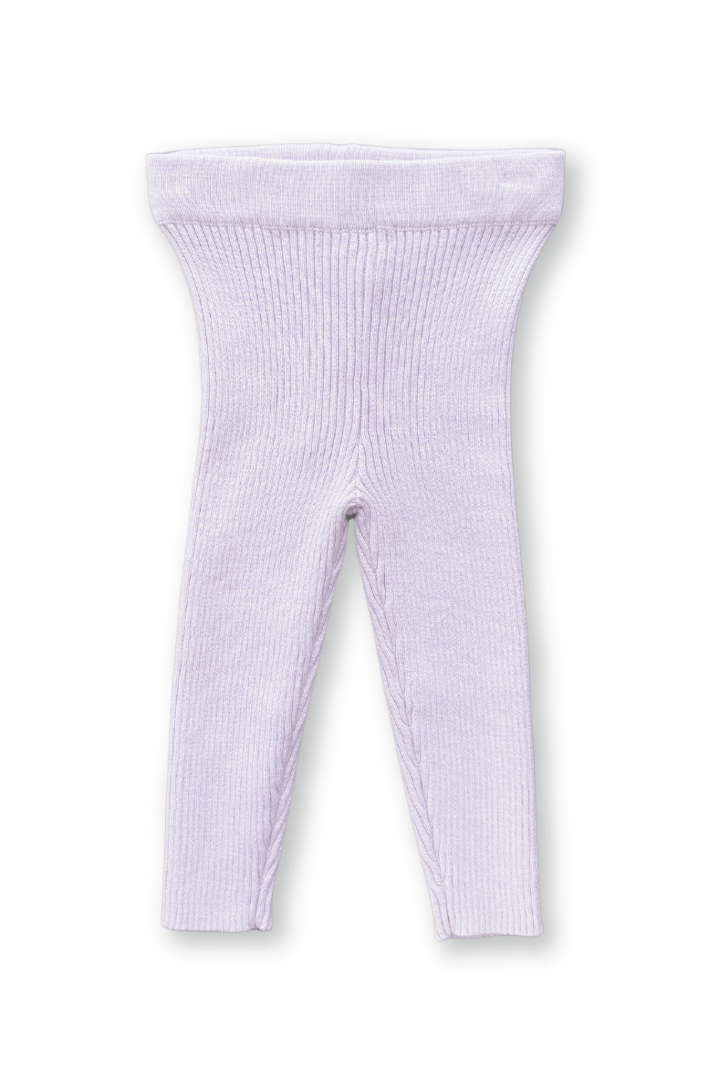 Grown - Organic Ribbed Essential Leggings Lilac Ice