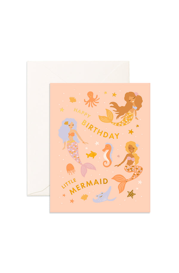 'Happy Birthday Little Mermaid' Greeting Card