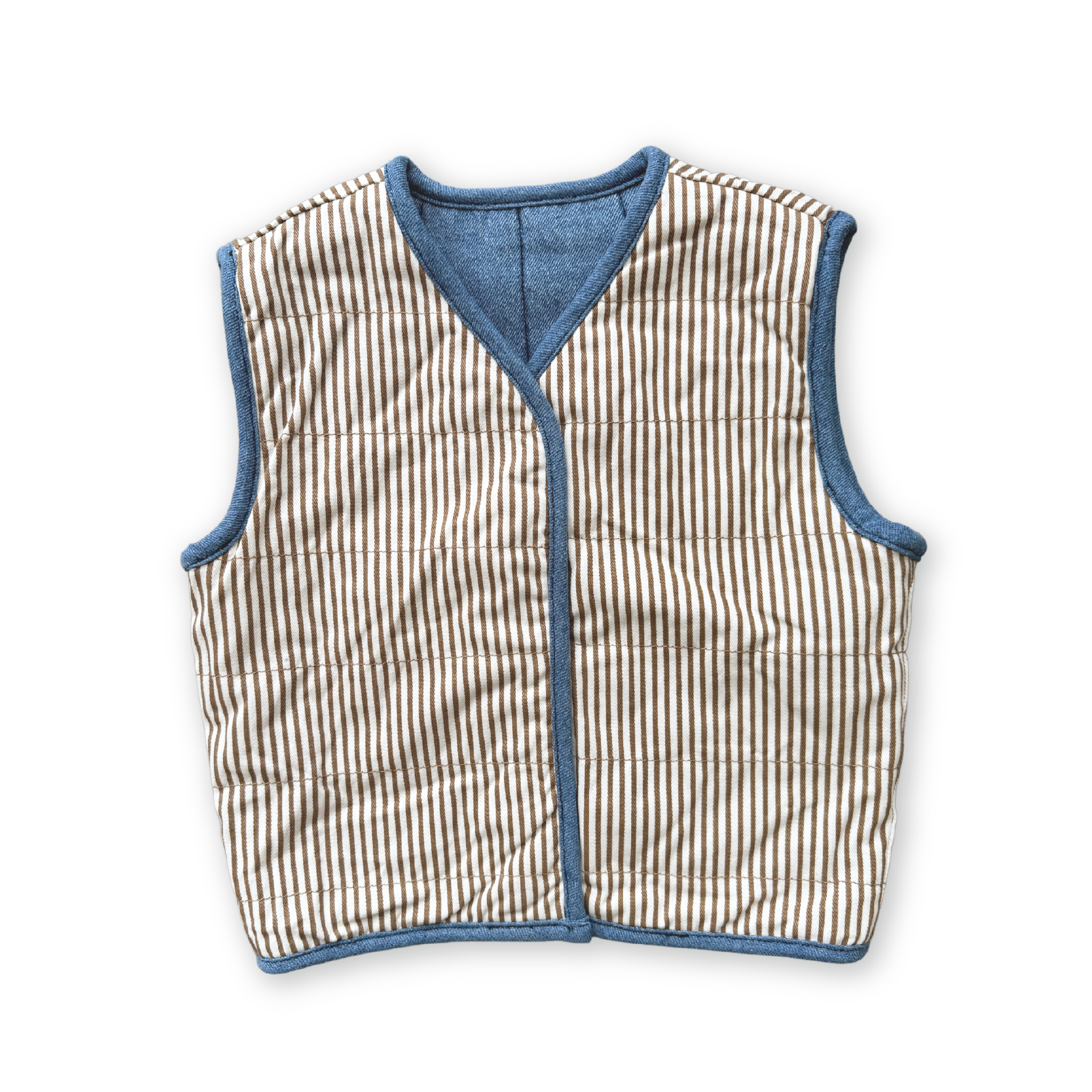 Grown - Quilted Reversible Vest Denim
