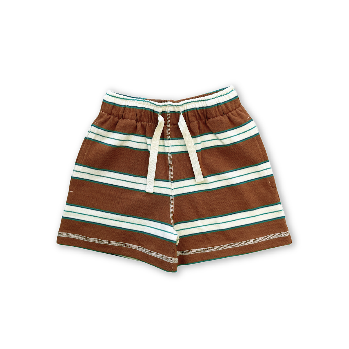 Grown - Cotton Sports Stripe Shorts Acorn