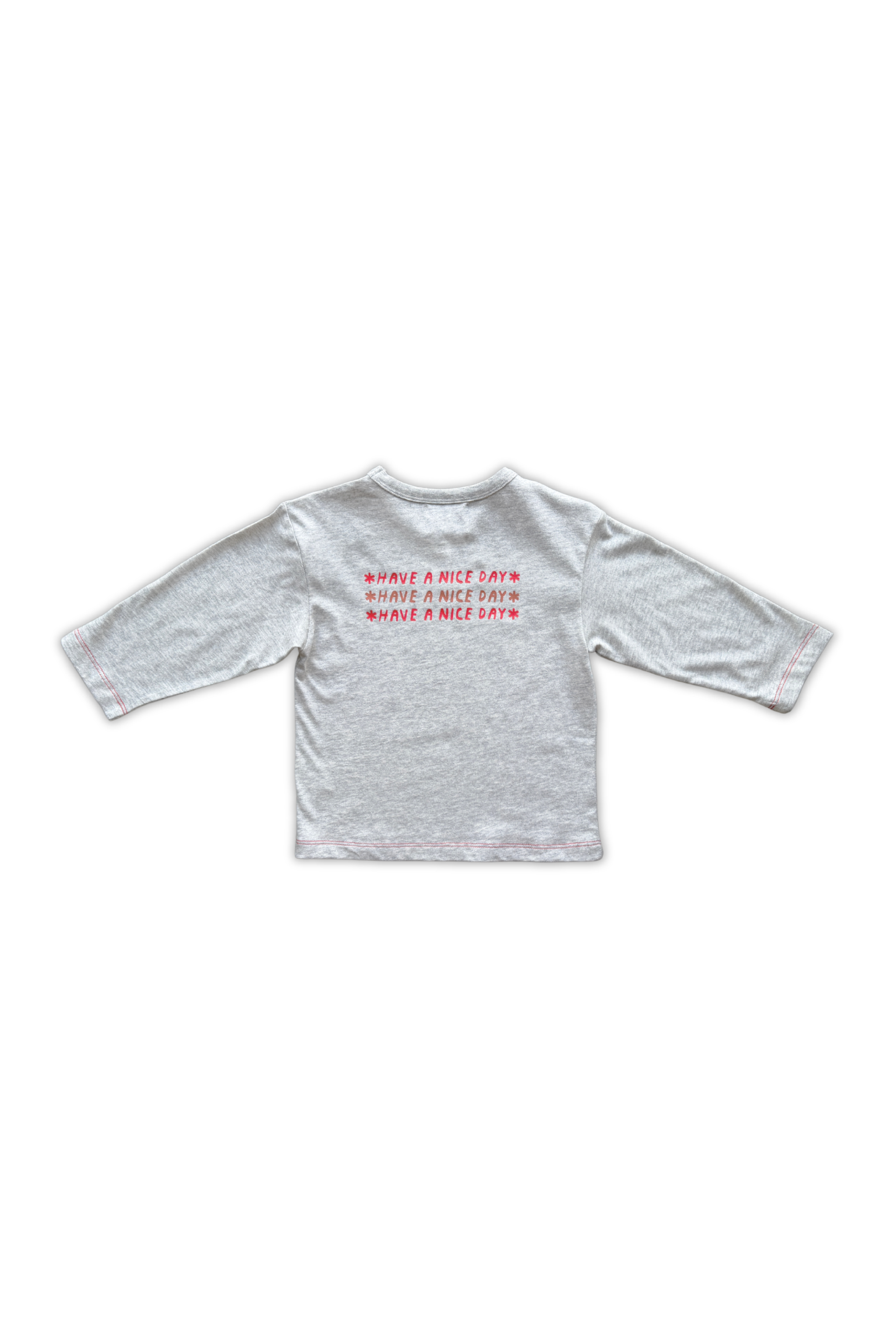 Grown - Organic Have A Nice Day LS Tee Grey Marle