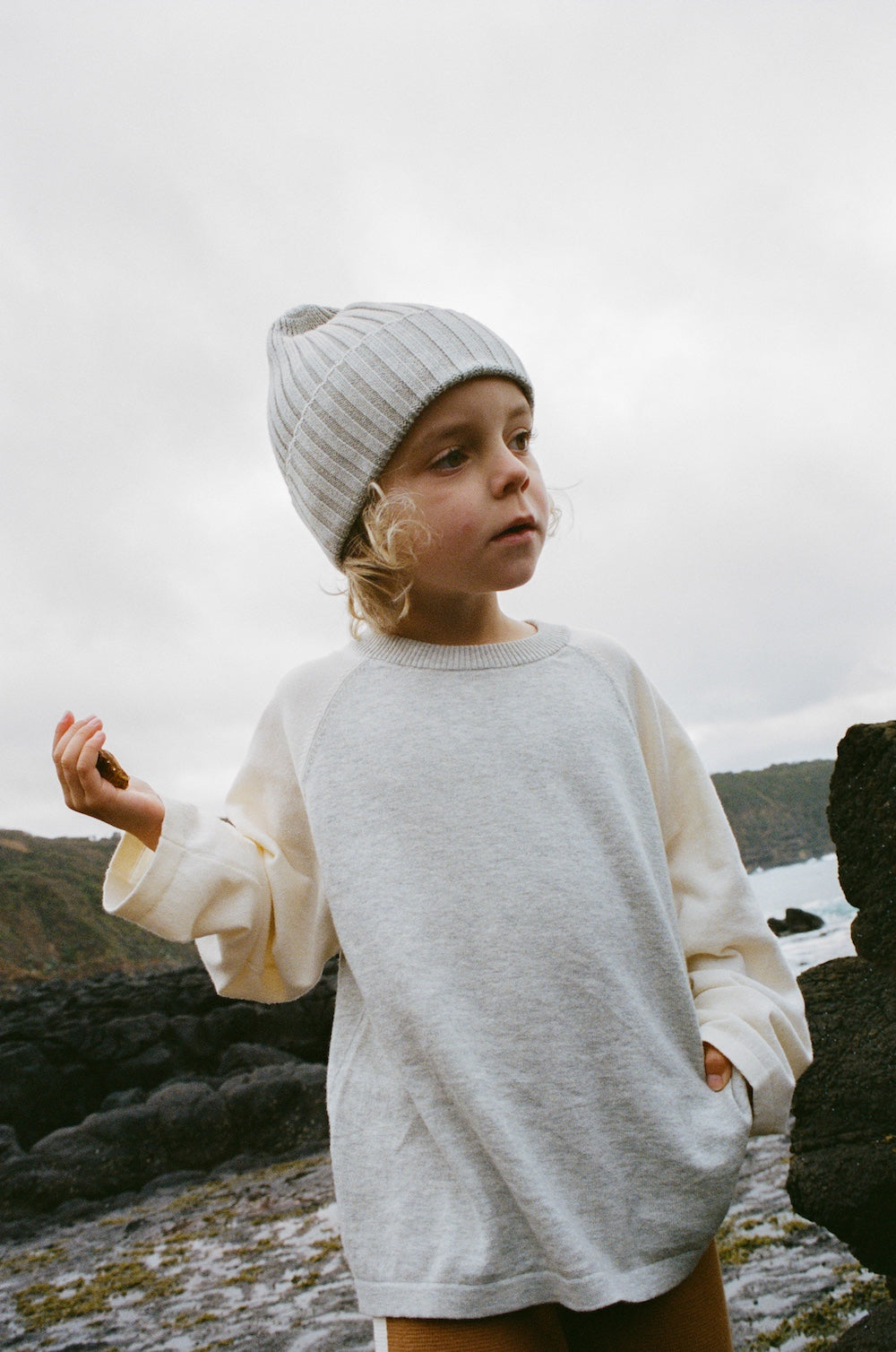 Grown - Raglan Long Sleeve Tee Grey Marle