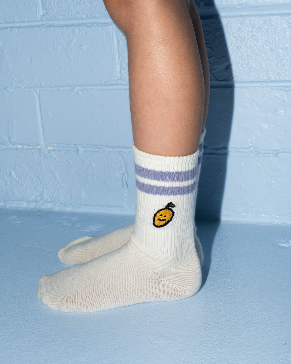 Grown - 2-Pack Fruit Salad Cotton Socks Milk