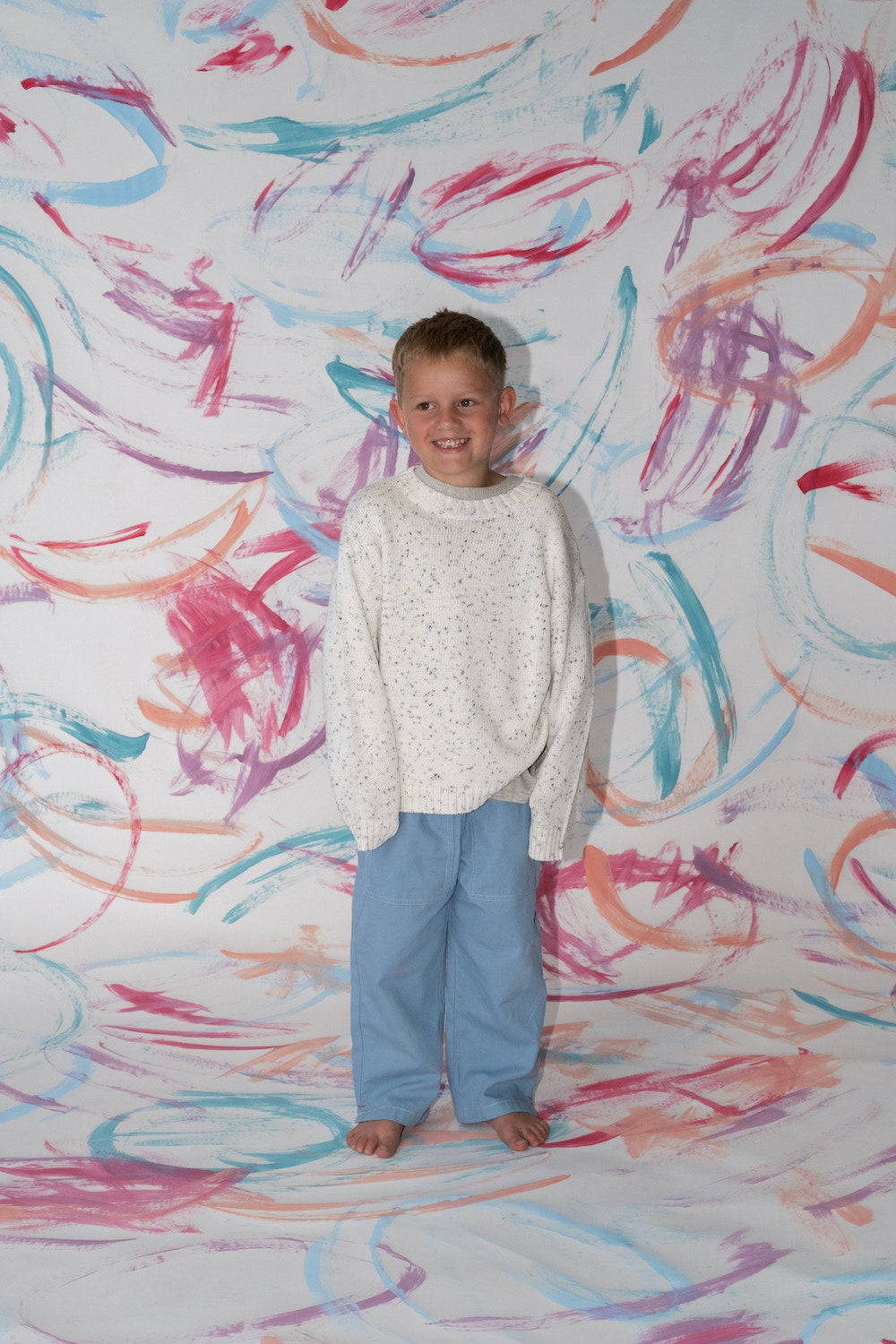 Grown - Organic Funfetti Knit Pull Over Surf