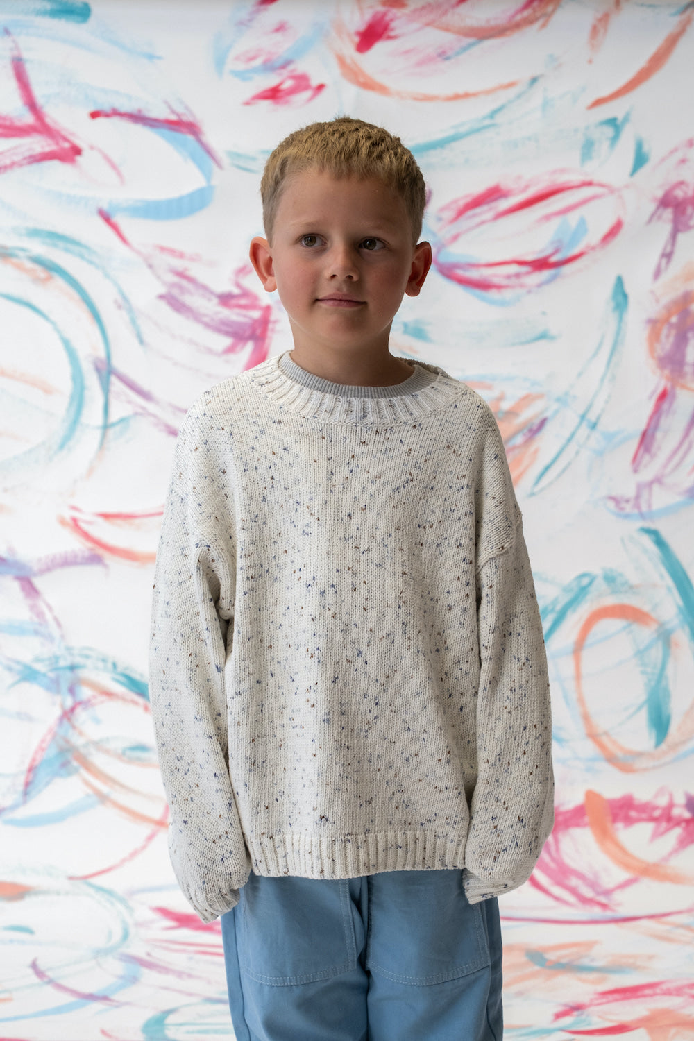 Grown - Organic Funfetti Knit Pull Over Surf