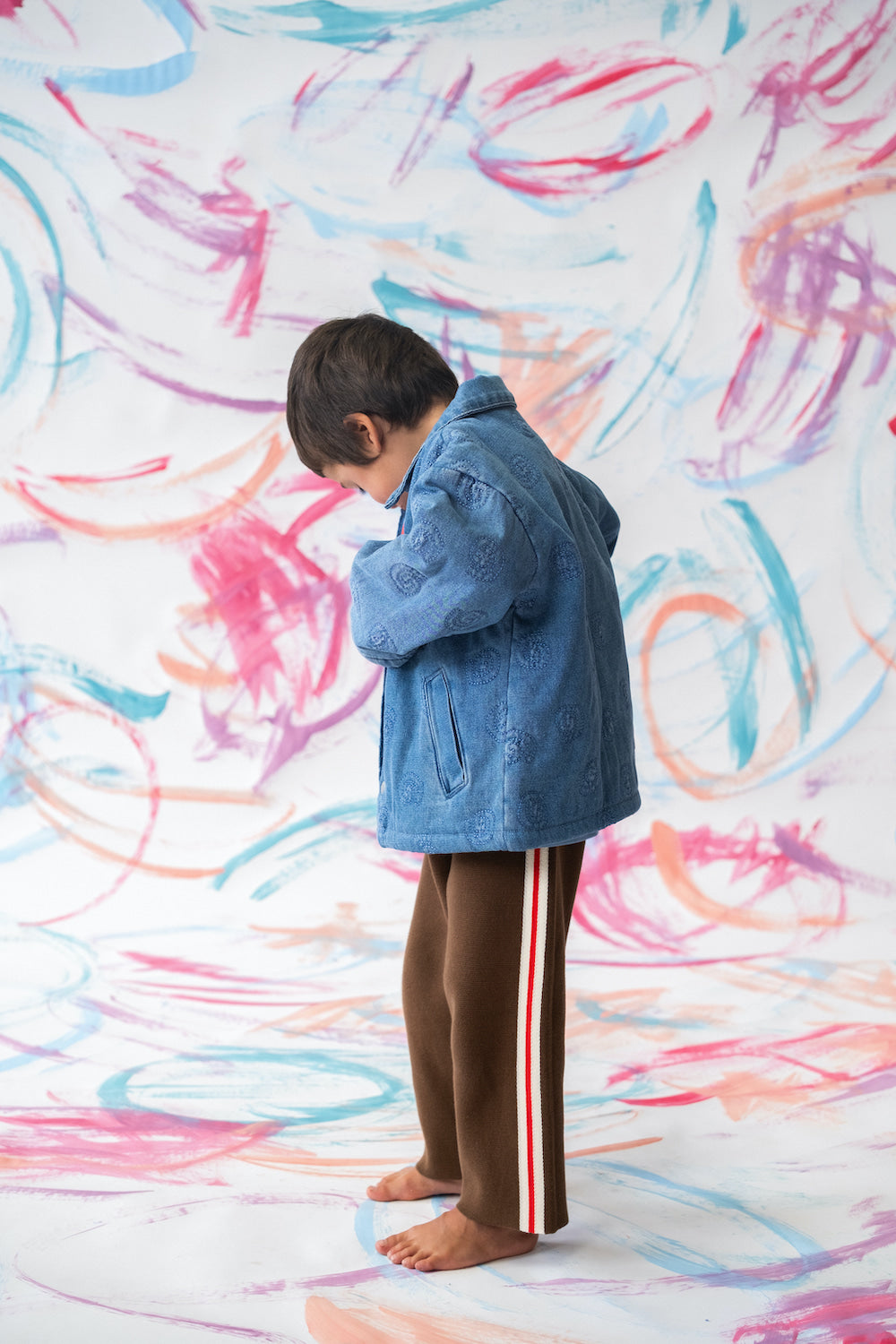 Grown - Quilted Swirl Denim Jacket