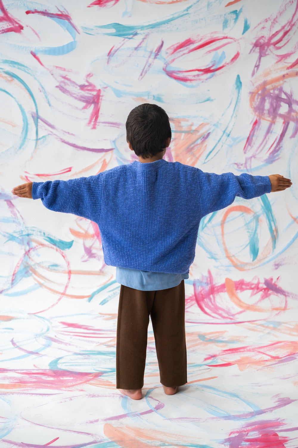 Grown - Textured Organic Slub Knit Pull Over Cobalt