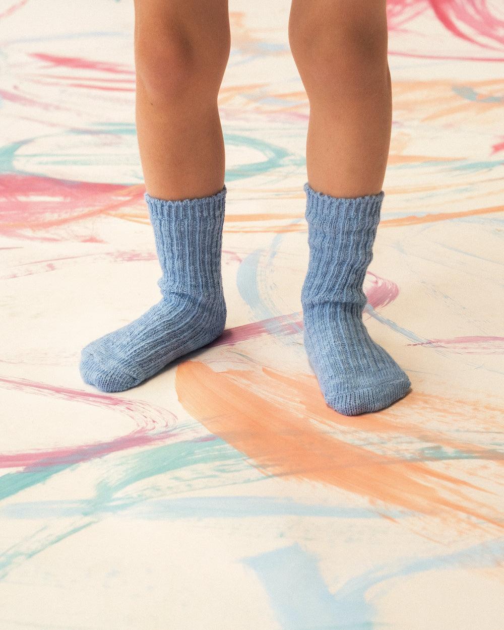 Grown - Cotton Slub Chunky Rib Socks Duck Egg