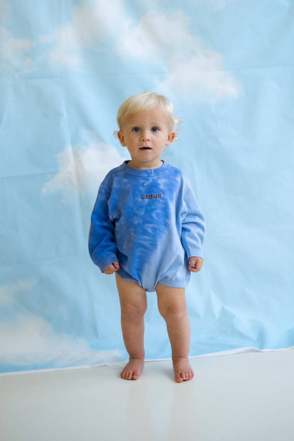 Grown - Organic Tie Dye Knit Romper Pacific