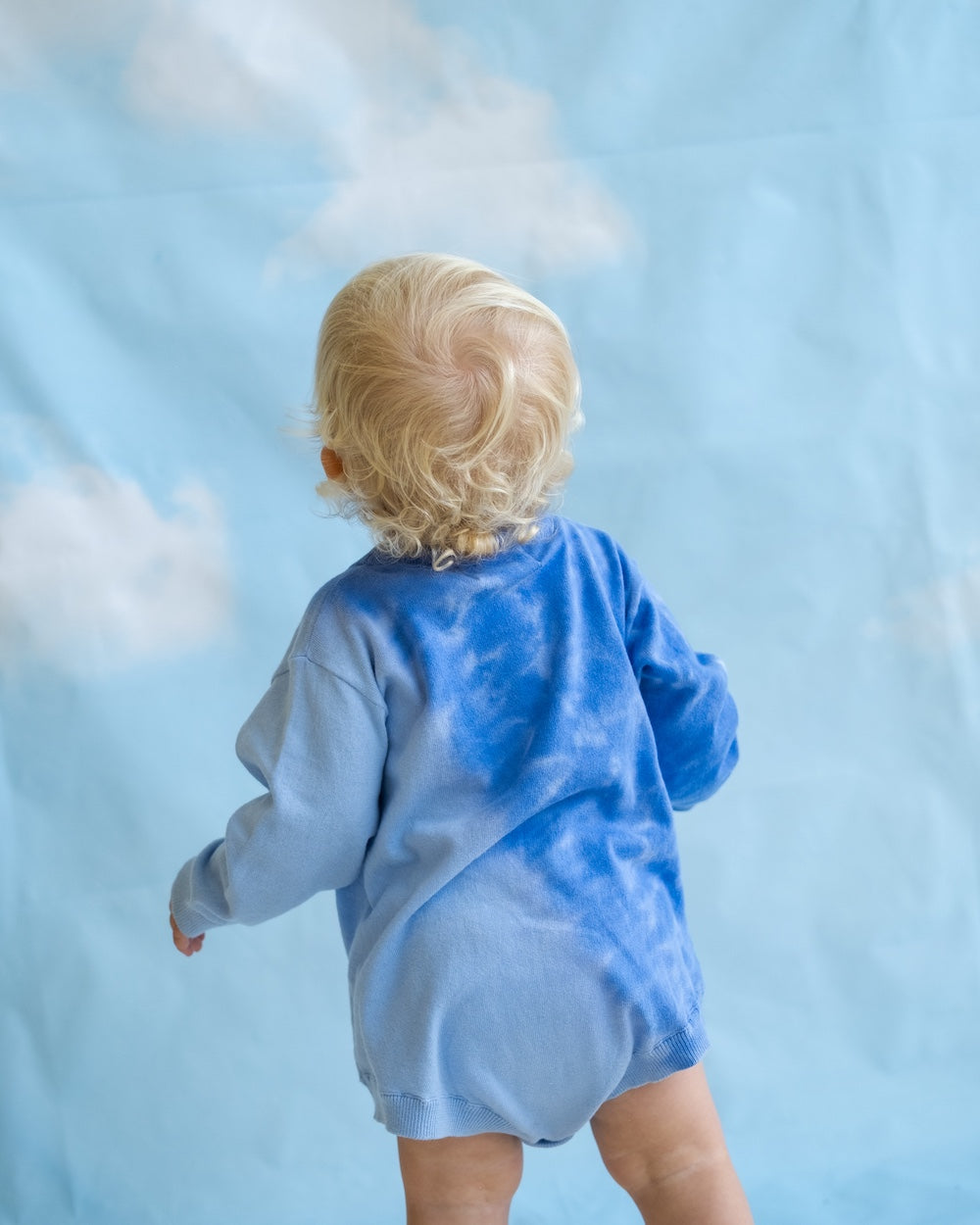 Grown - Organic Tie Dye Knit Romper Pacific