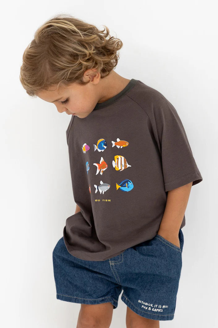 Lenn Label - Go Fish Tee Charcoal