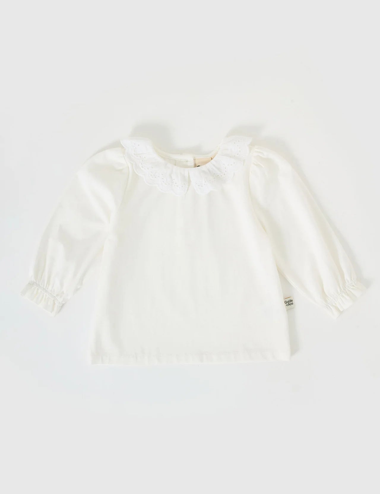 Goldie + Ace - Laura Puff Sleeve Collar Long Sleeve Top White
