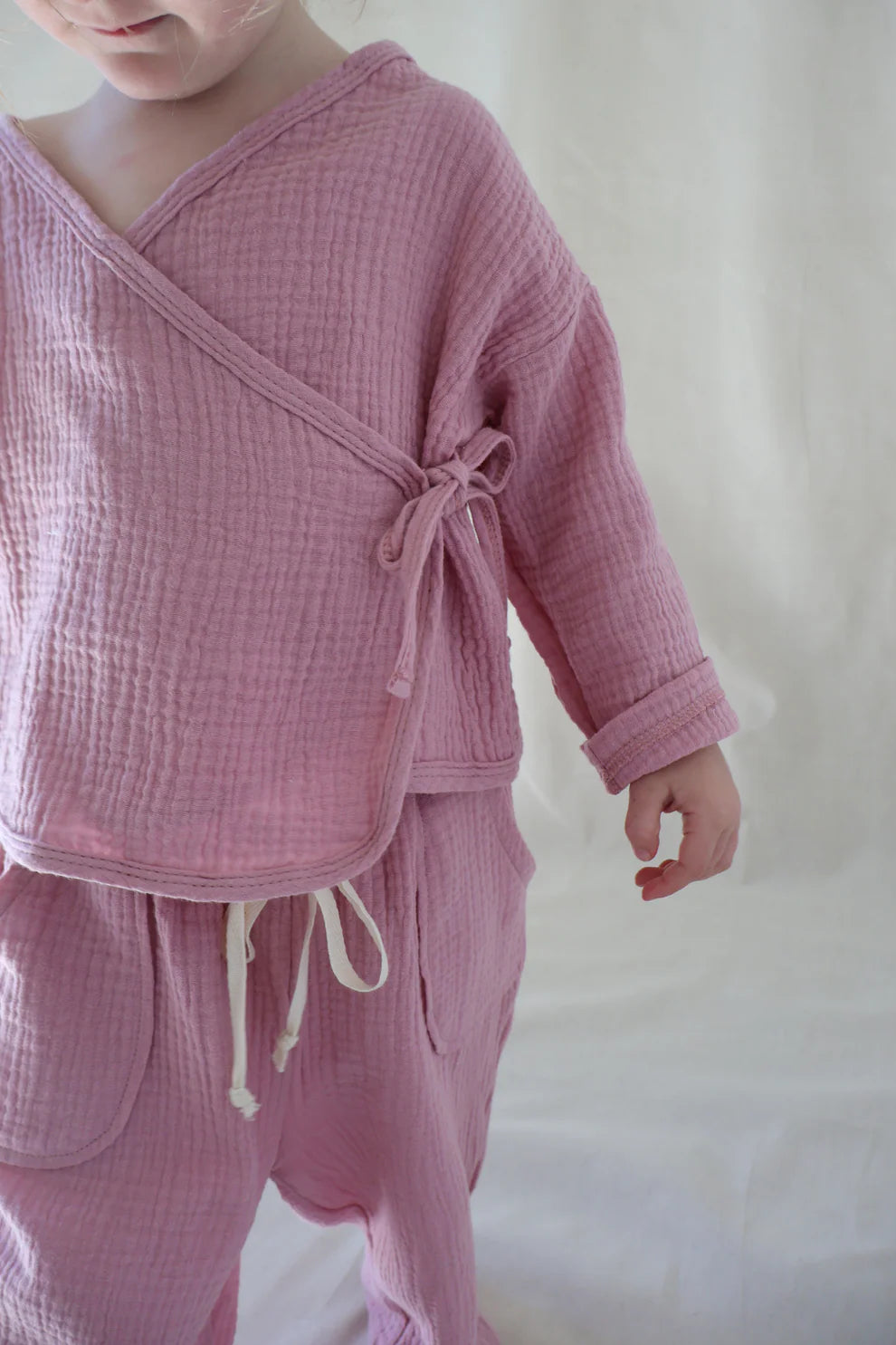 Worn Curations - Muslin Kimono Top Berry