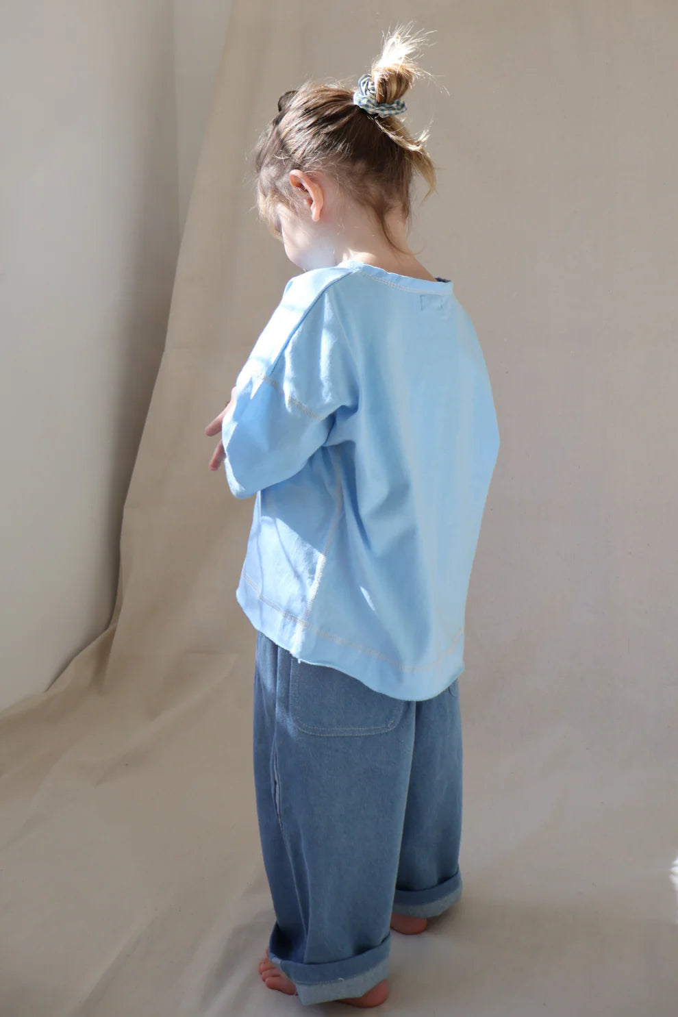 Worn Curations - Staple Stitch Long Sleeve Tee Cornflower