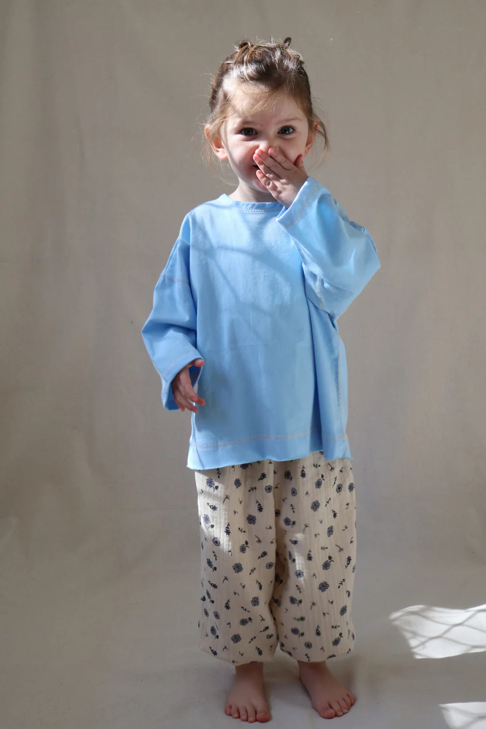 Worn Curations - Staple Stitch Long Sleeve Tee Cornflower