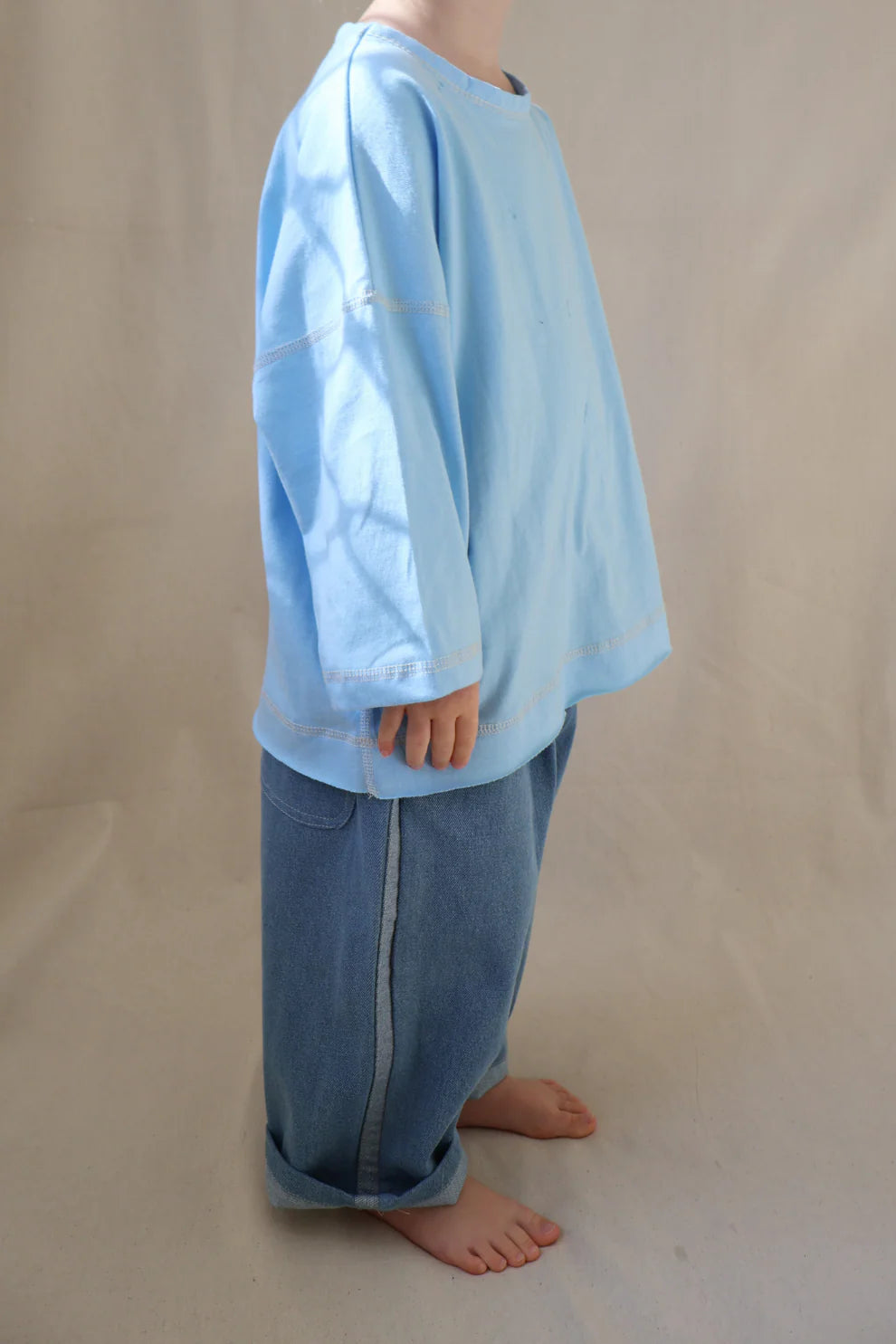 Worn Curations - Staple Stitch Long Sleeve Tee Cornflower