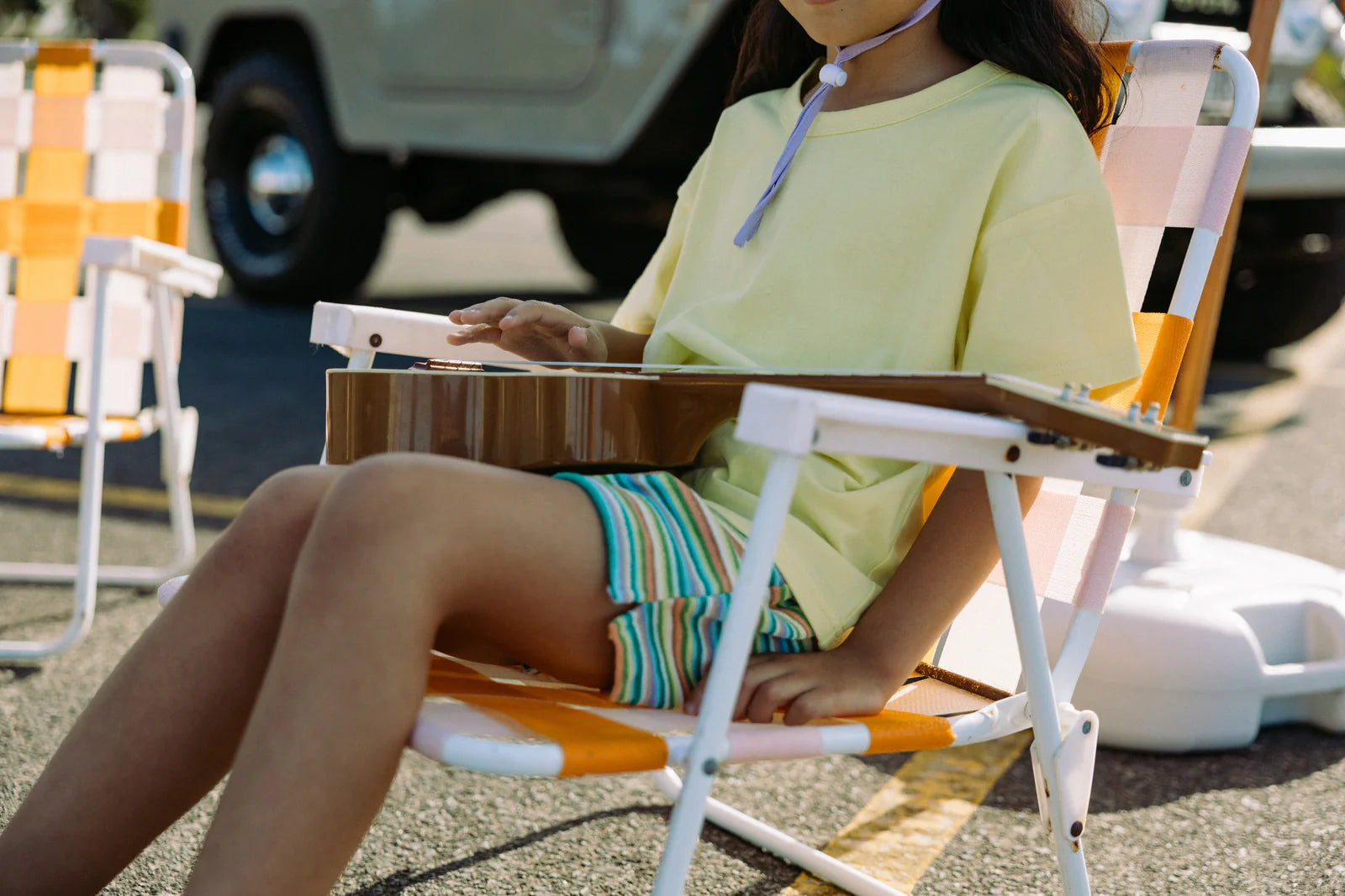 Sam the Label - Pine Lime Stripe Terry Shorts