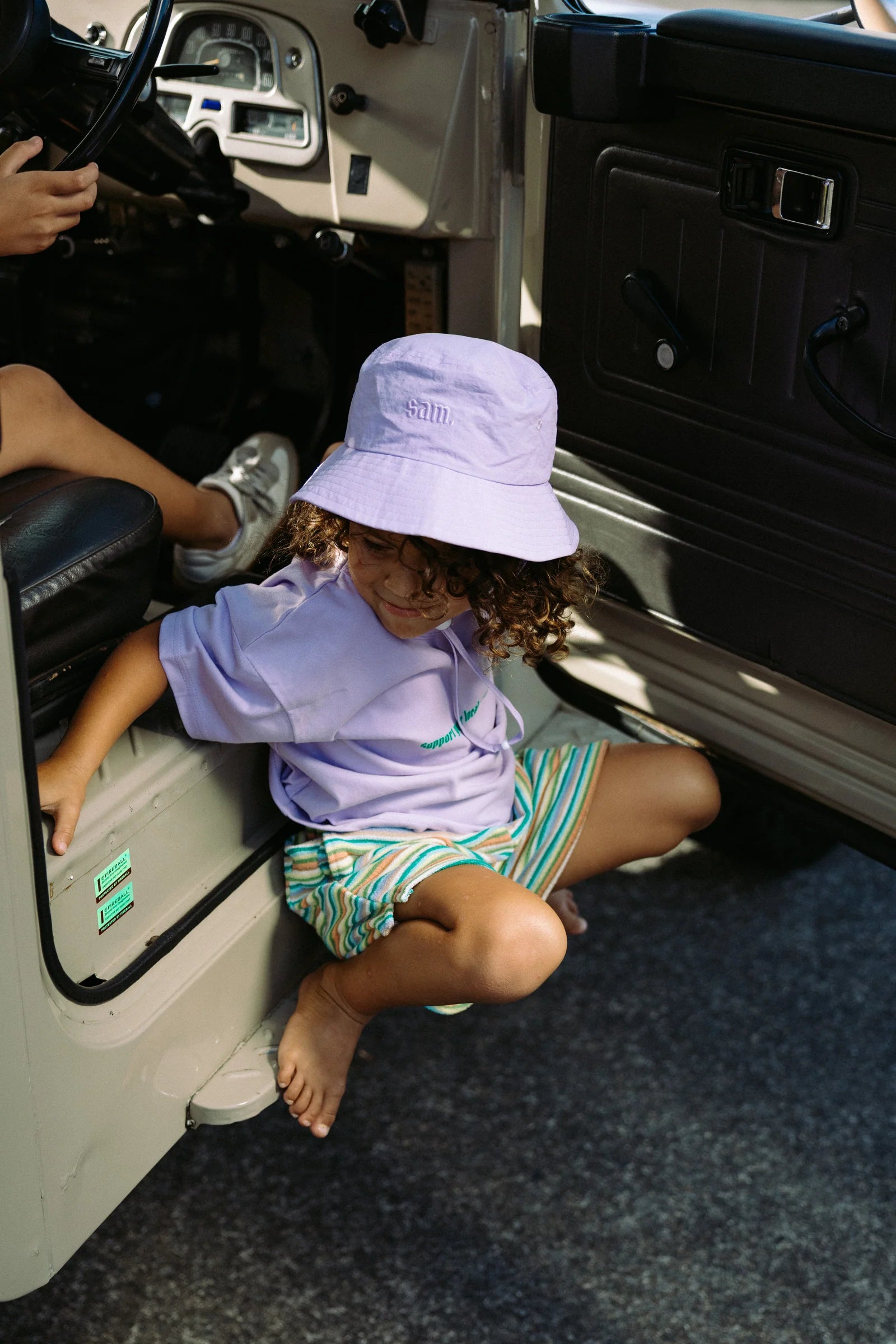 Sam the Label - Pine Lime Stripe Terry Shorts