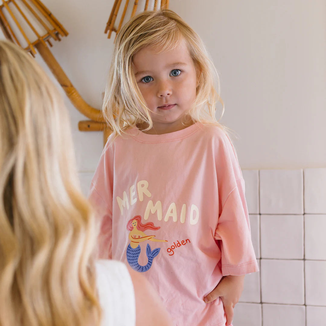 Golden Children - Mermaid Mid Sleeve Tee Pink Cream